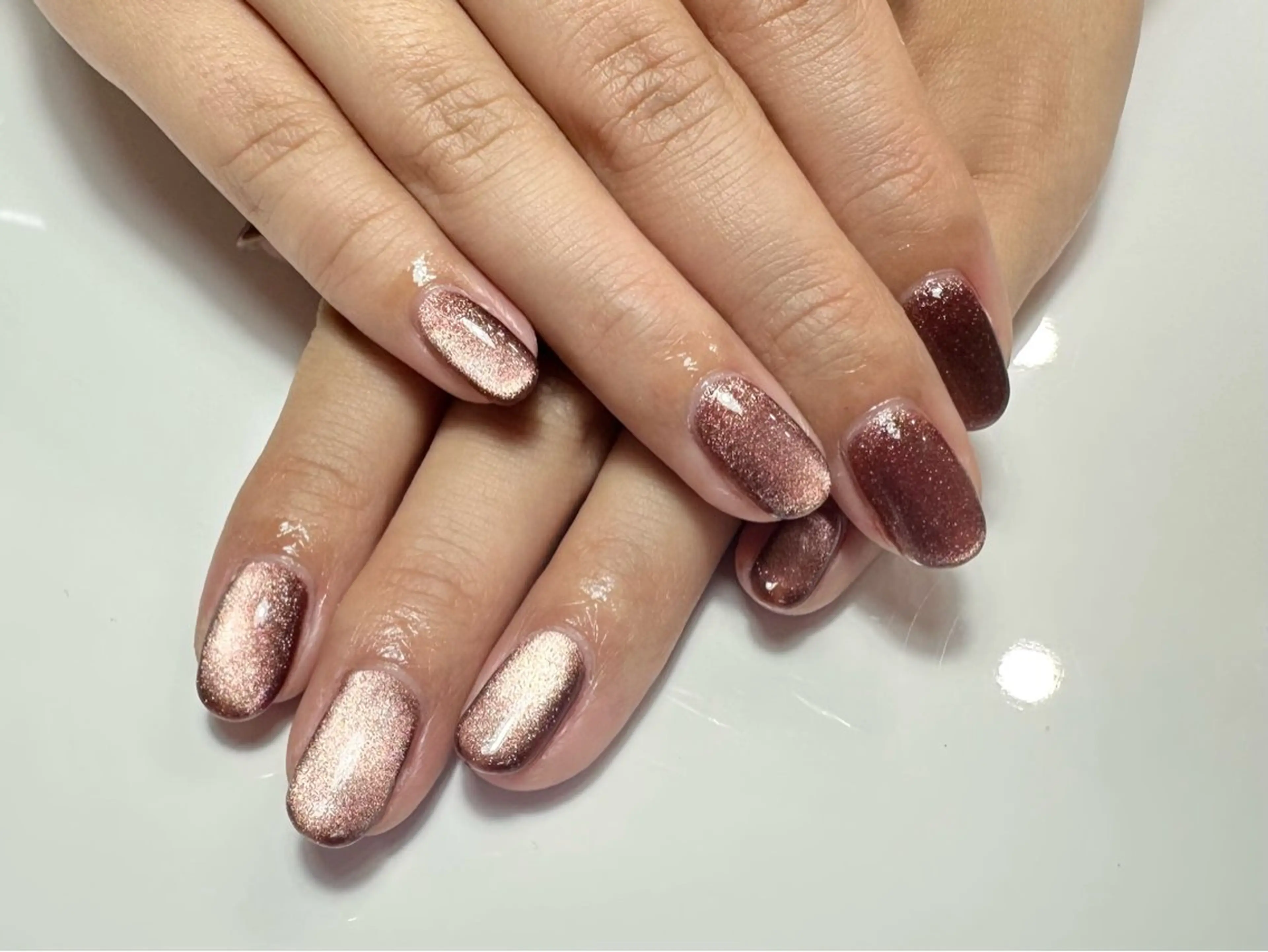 ネイル マグネットネイル マグネットワンカラー ワンカラーネイル 【パラジェル・フィルイン】Nailsalon Merci東中野所属・Merci shigaのネイルデザイン