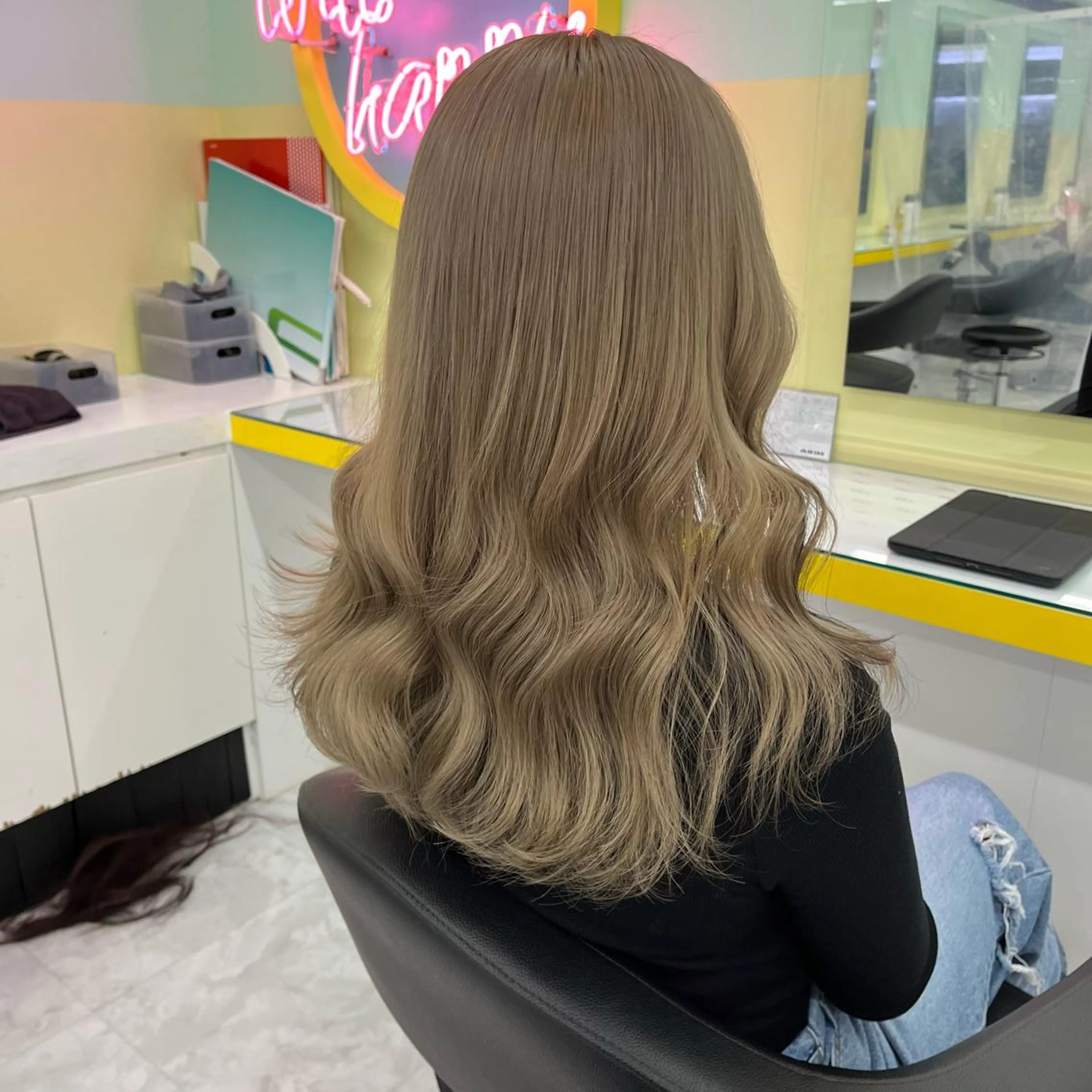 セミロング ヘアカラー トリートメント ヘッドスパ ヘアセット I S所属・🌿透明感カラー‪ 縮毛矯正✨かずきのヘアスタイル