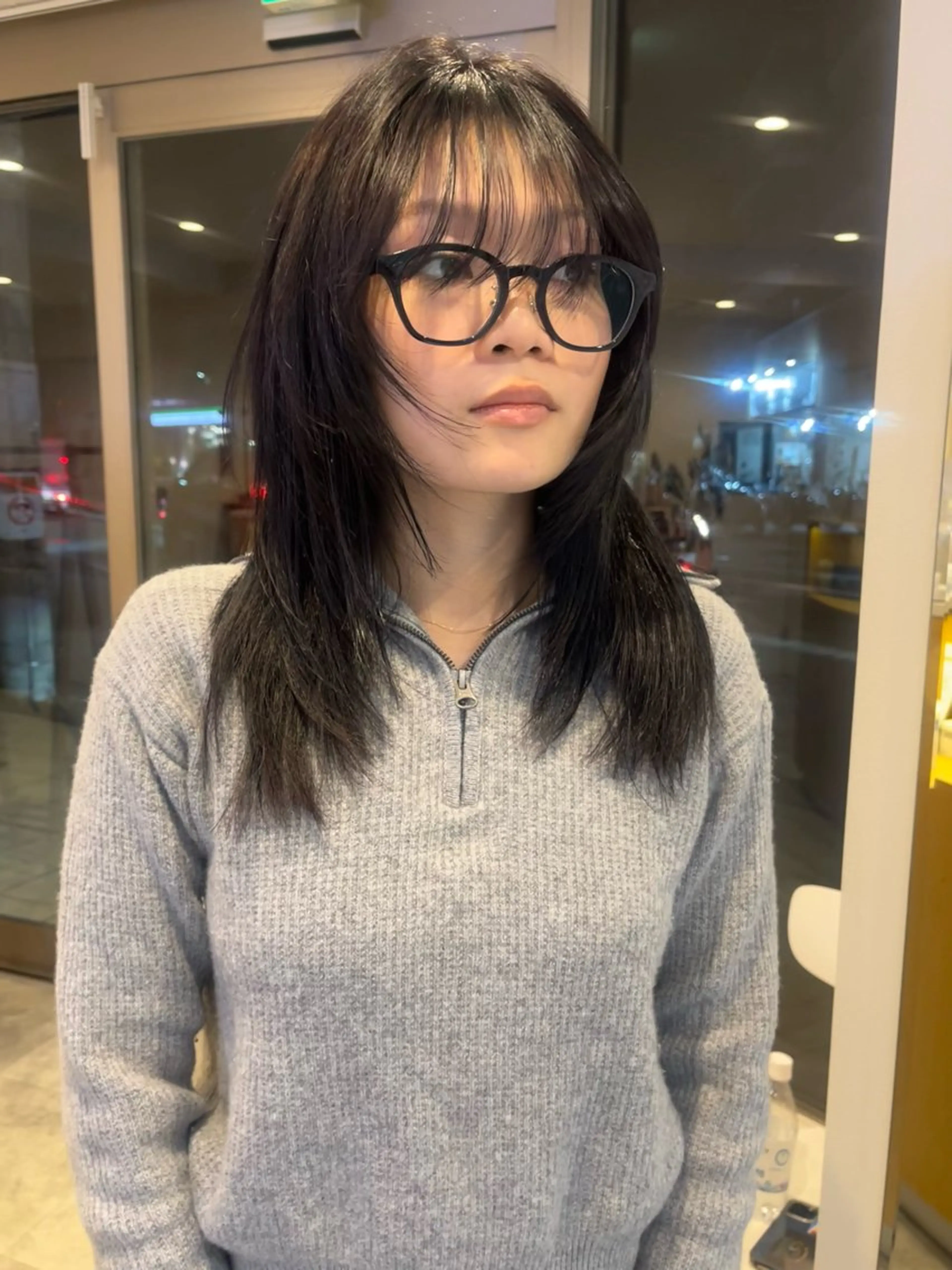 セミロング ヘアカラー 竹内 菜々子のヘアスタイル