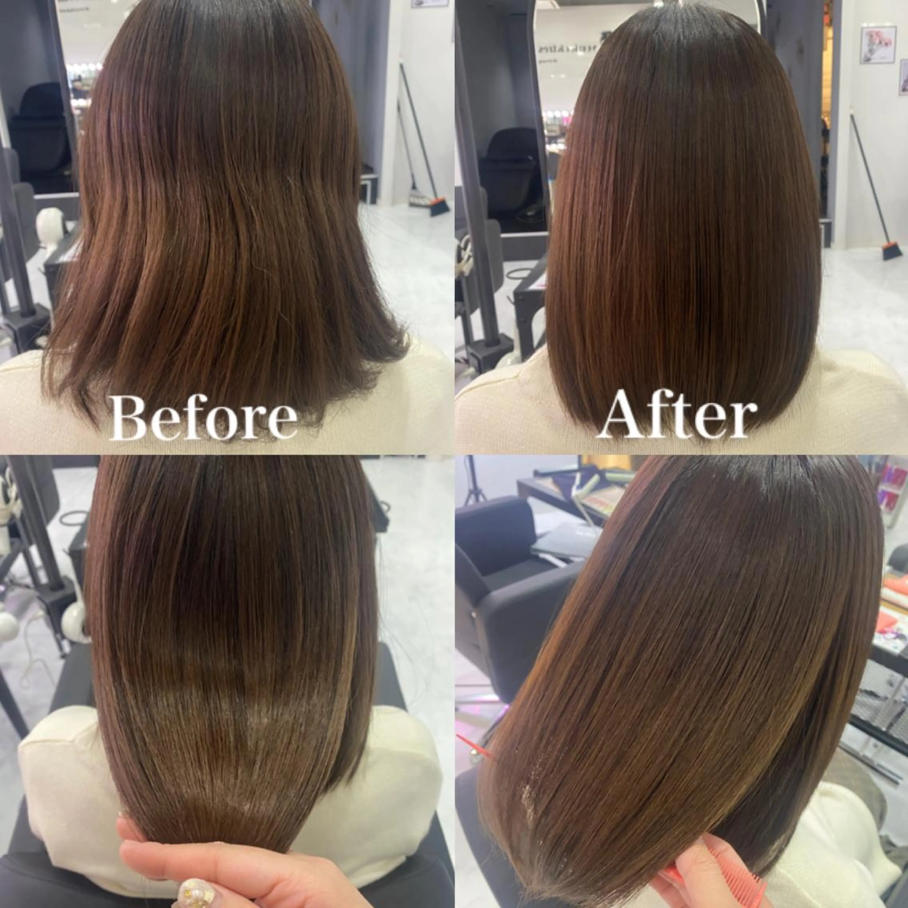 ミディアム 髪質改善 トリートメント トリートメント 髪質改善×矯正🫧 韓国ヘアasamiのヘアスタイル