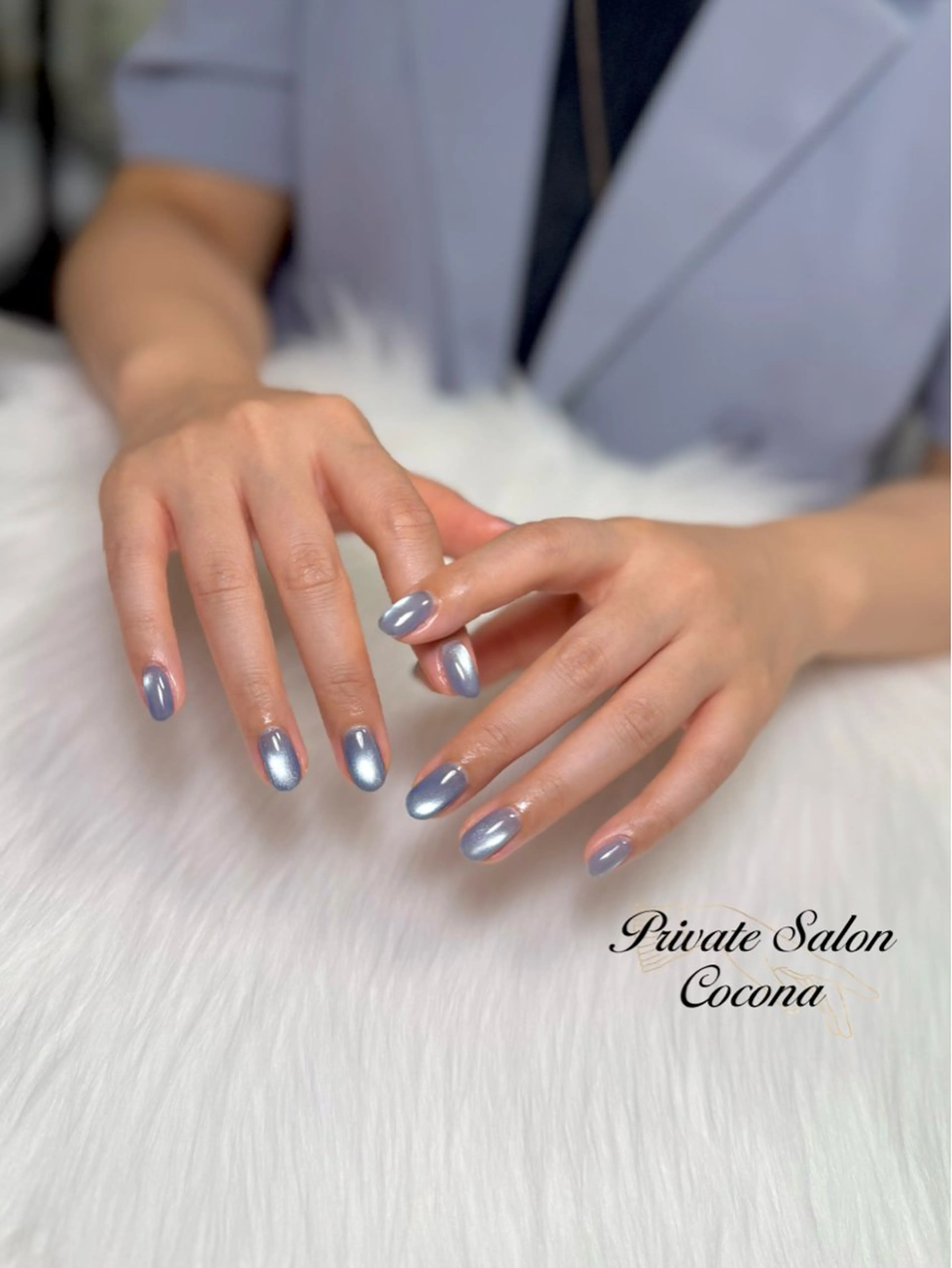 ネイル マグネットネイル マグネットワンカラー ワンカラーネイル ハンドネイル プライベートサロン nailcoconaのネイルデザイン
