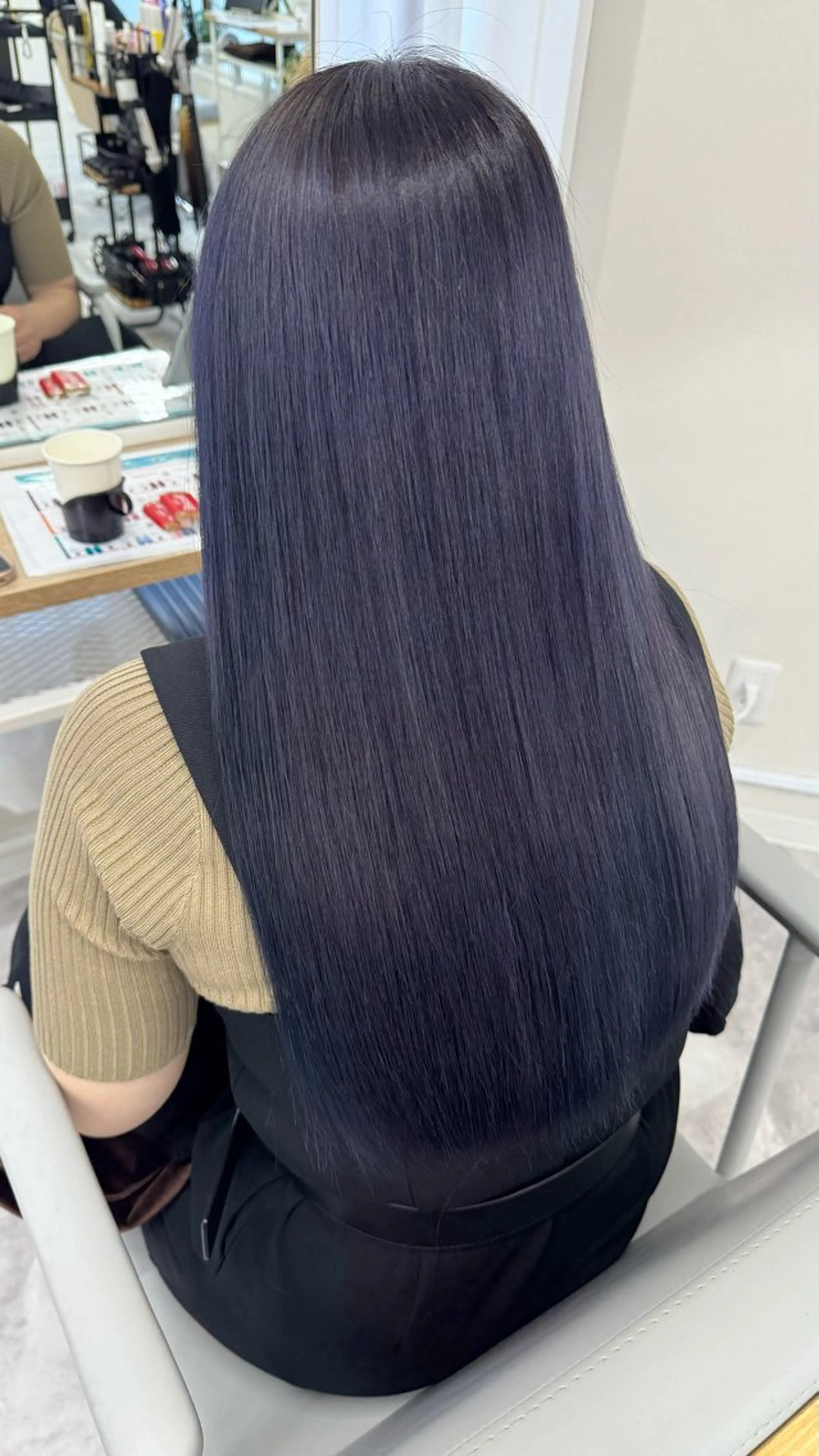 ロング カラー ブルーカラー 透明感カラー パープルカラー トリートメント 髪質改善Acero. shoyaのヘアスタイル