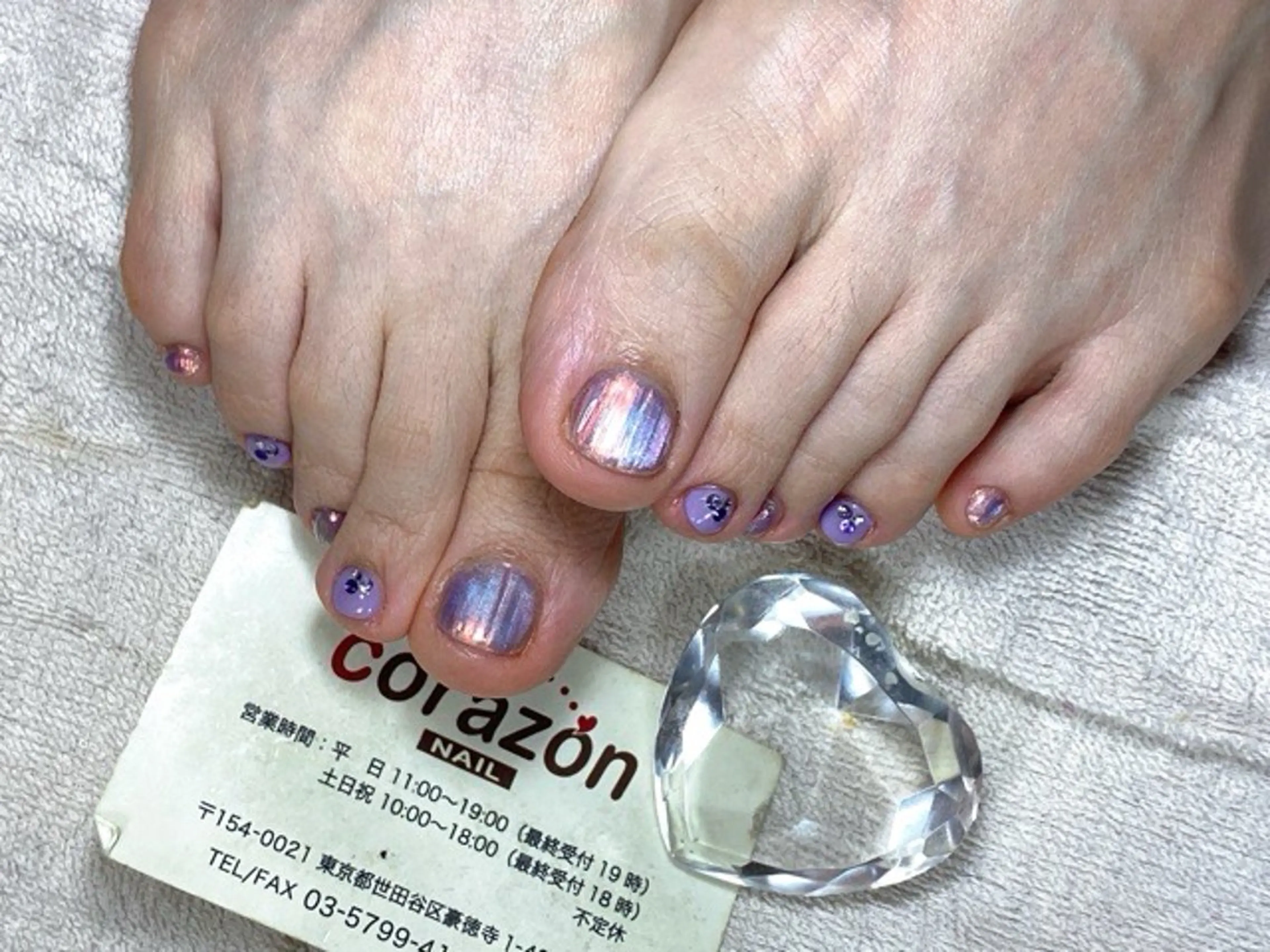 ネイル フットネイル パープル フットネイル corazon所属・ネイリスト aicoのネイルデザイン
