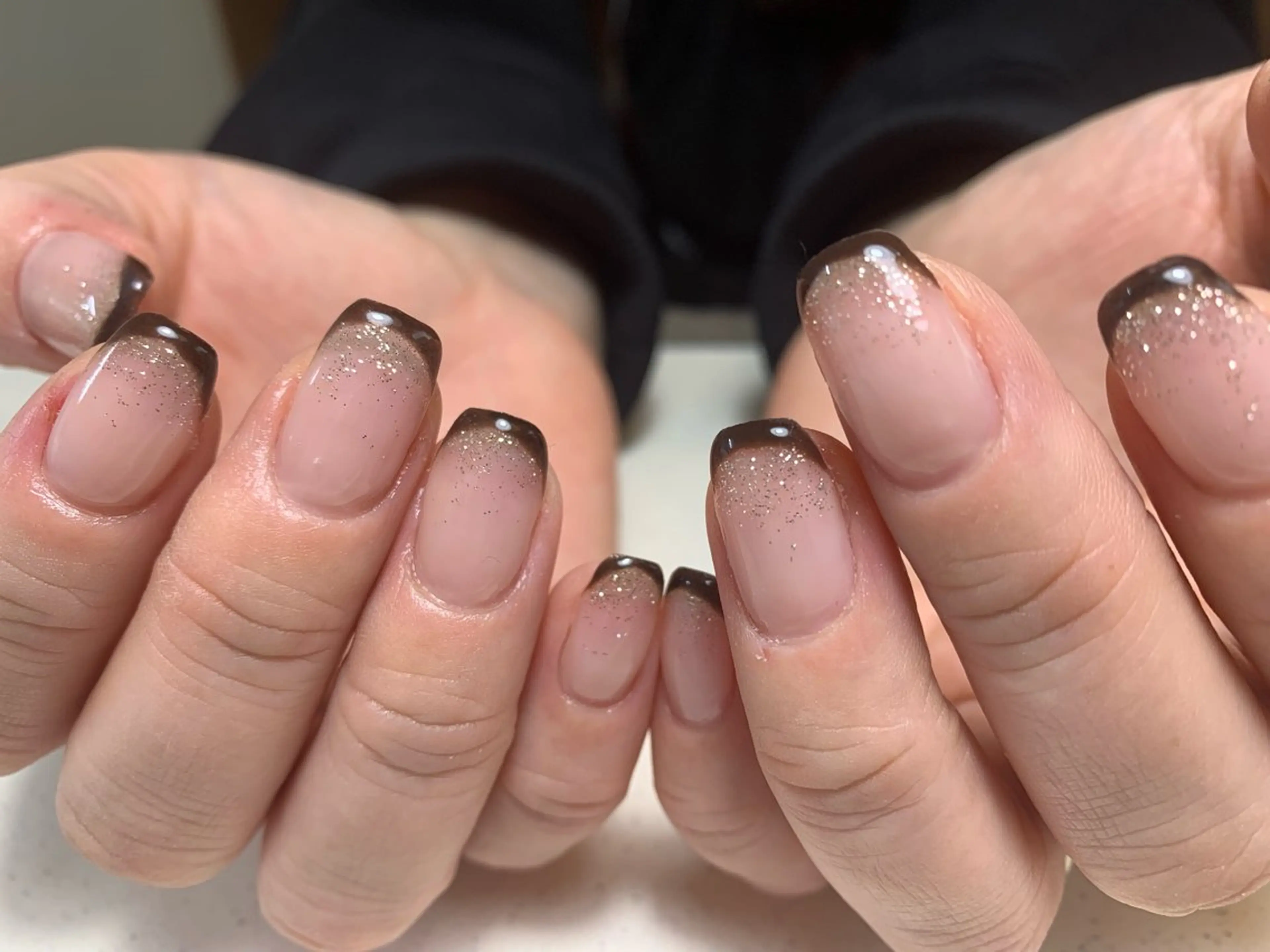 ネイル フラッシュネイル フレンチネイル グラデーション ラメ(グリッター) is.nail 🌷sonokoのネイルデザイン