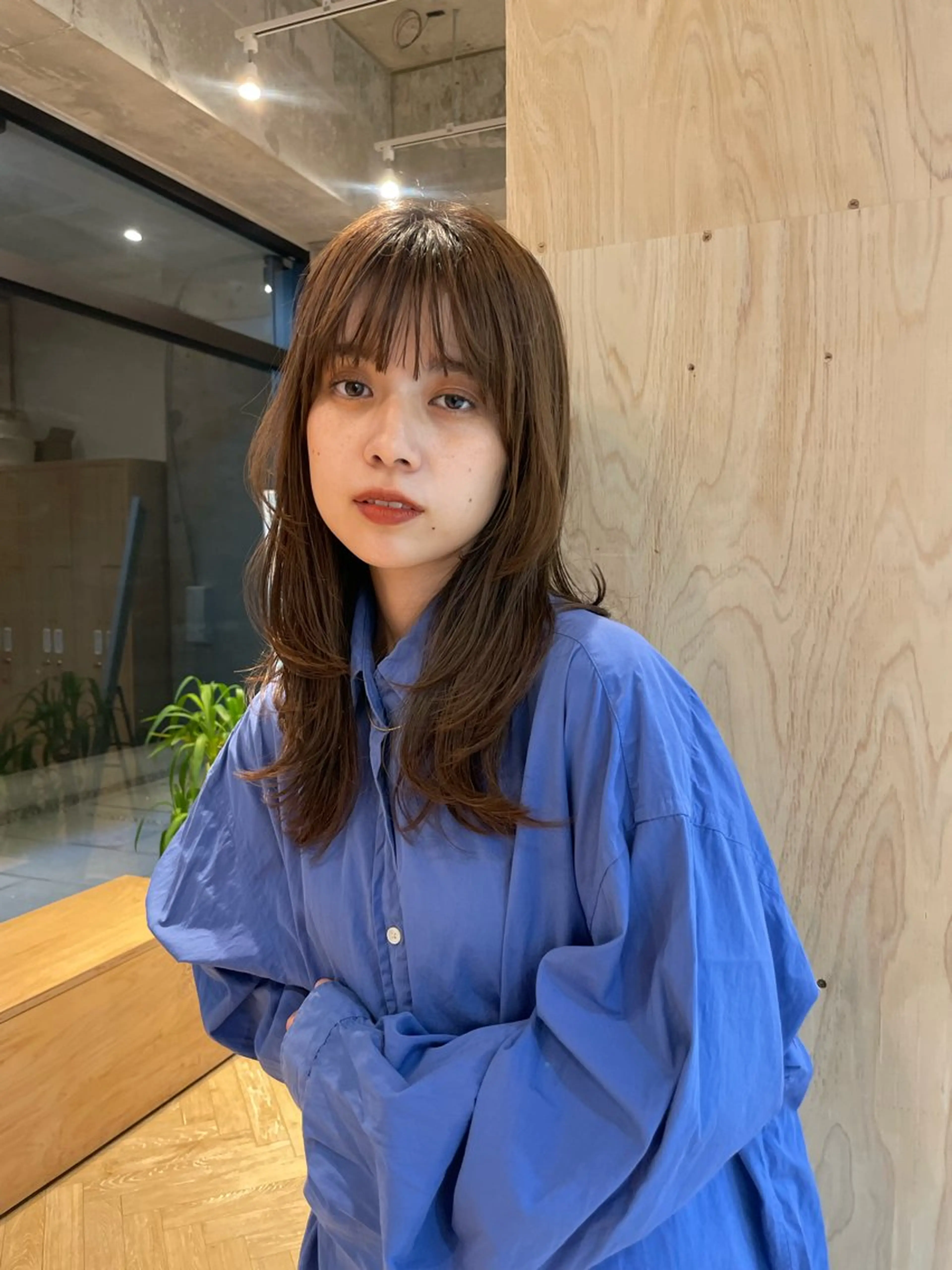 ミディアム カット ヘアカラー トリートメント 似合わせ/透明感 /レイヤー/りほ🤍のヘアスタイル