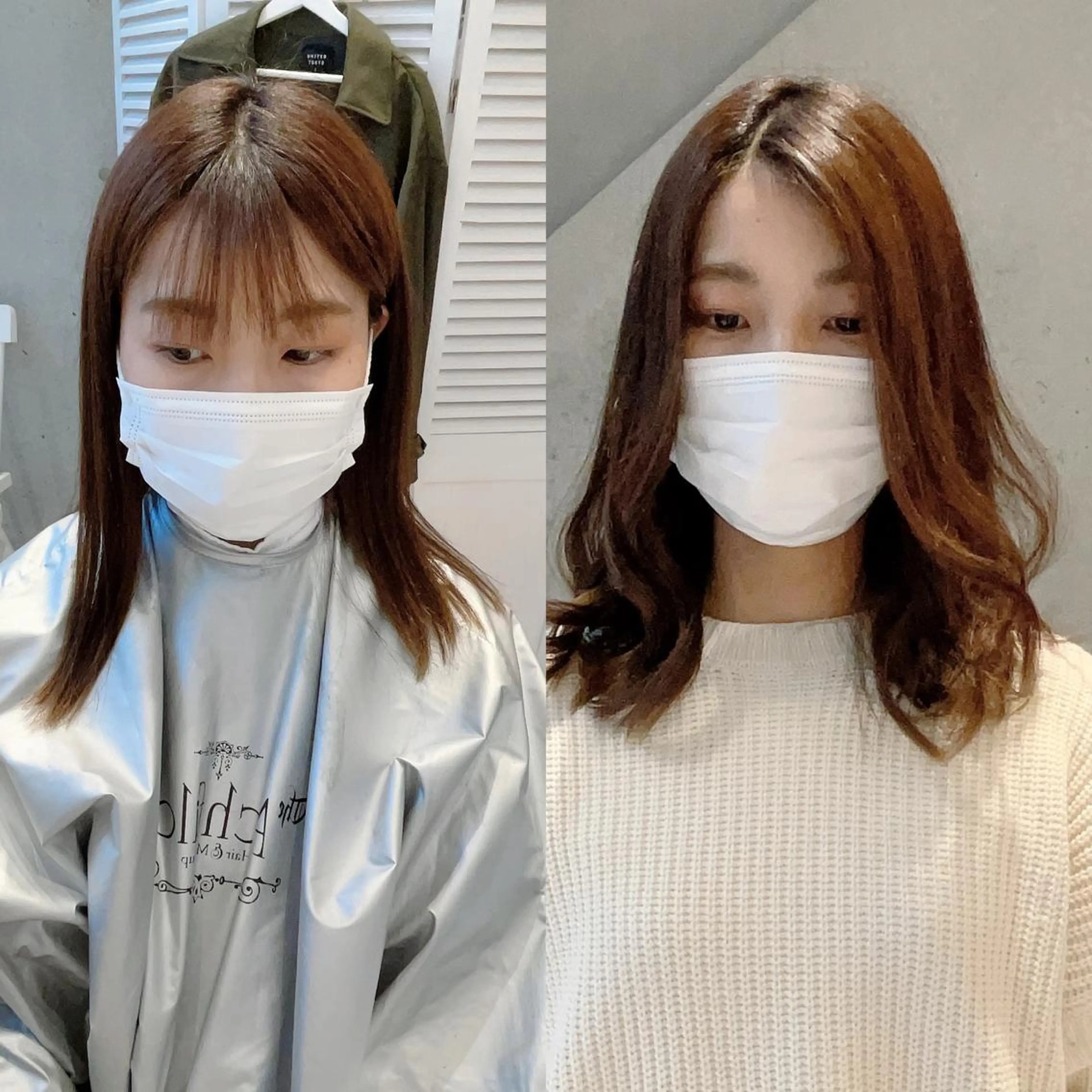 セミロング カラー ヘアアレンジ 編み込みエクステ プルエクステ シールエクステ ベージュカラー ブルーカラー カット エクステ ACHFILO モデル募集のヘアスタイル