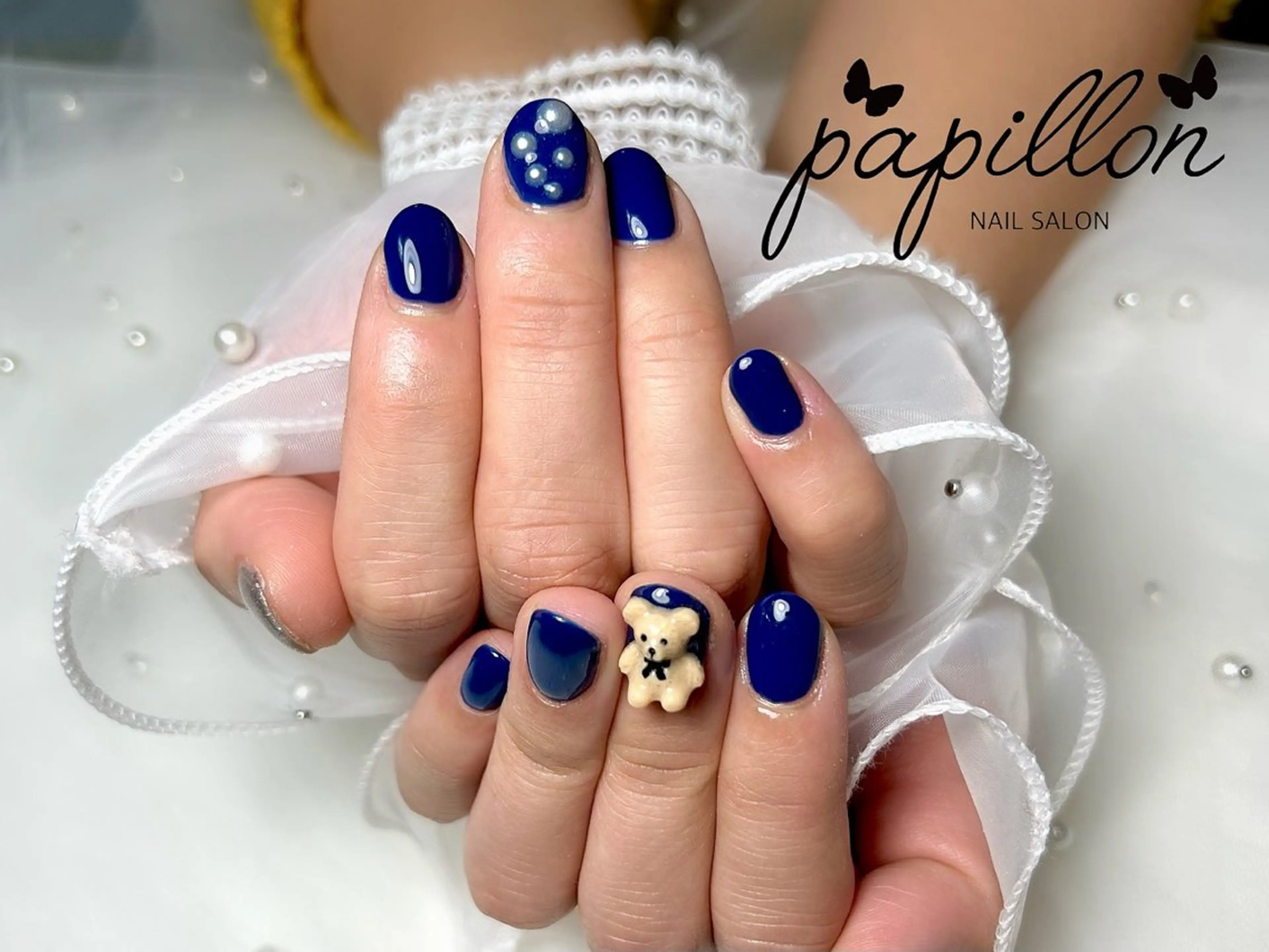 ネイル ネイビー NAILSALON　papillon所属・NAILSALON papillonのネイルデザイン