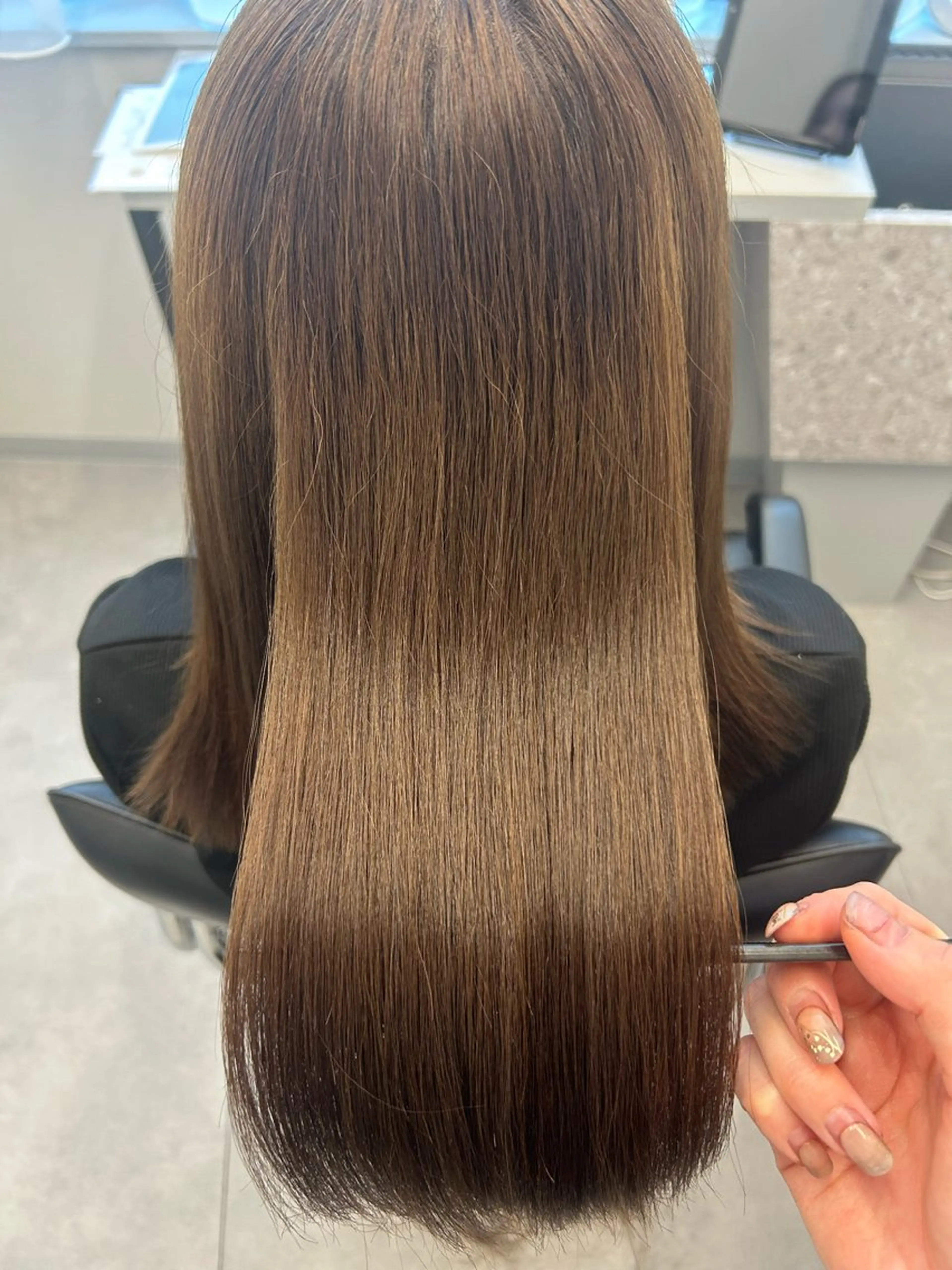 ロング カラー ブラウンカラー マロンブラウン オレンジ カット ヘアカラー トリートメント 🤍MIREA🤍 tocca茨木店のヘアスタイル