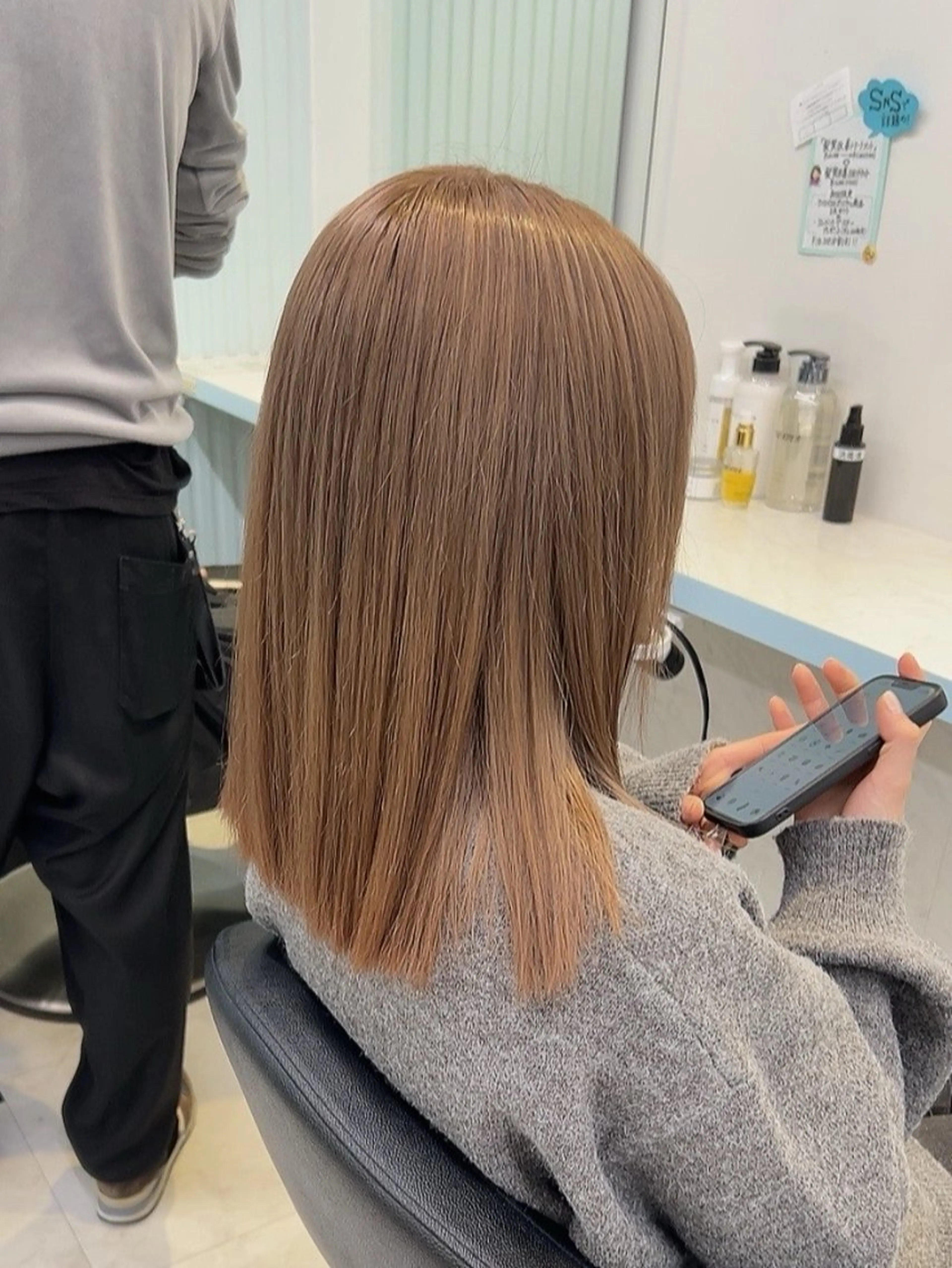 セミロング カラー ヘアカラー トリートメント ヘッドスパ 🥞ベージュ系カラー 【すずきりほ】🥞のヘアスタイル