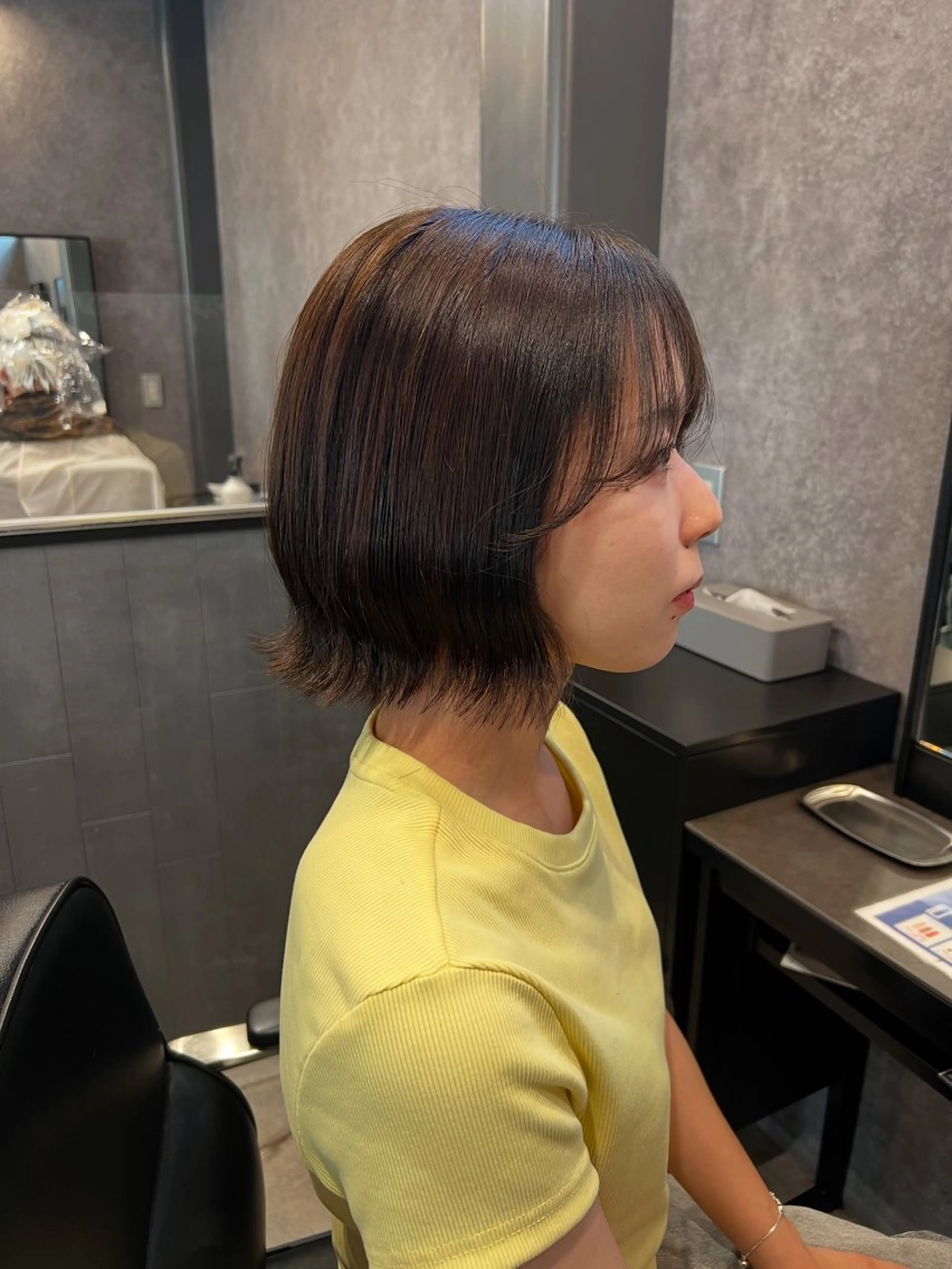 ミディアム カット ヘアカラー トリートメント ink yukariのヘアスタイル