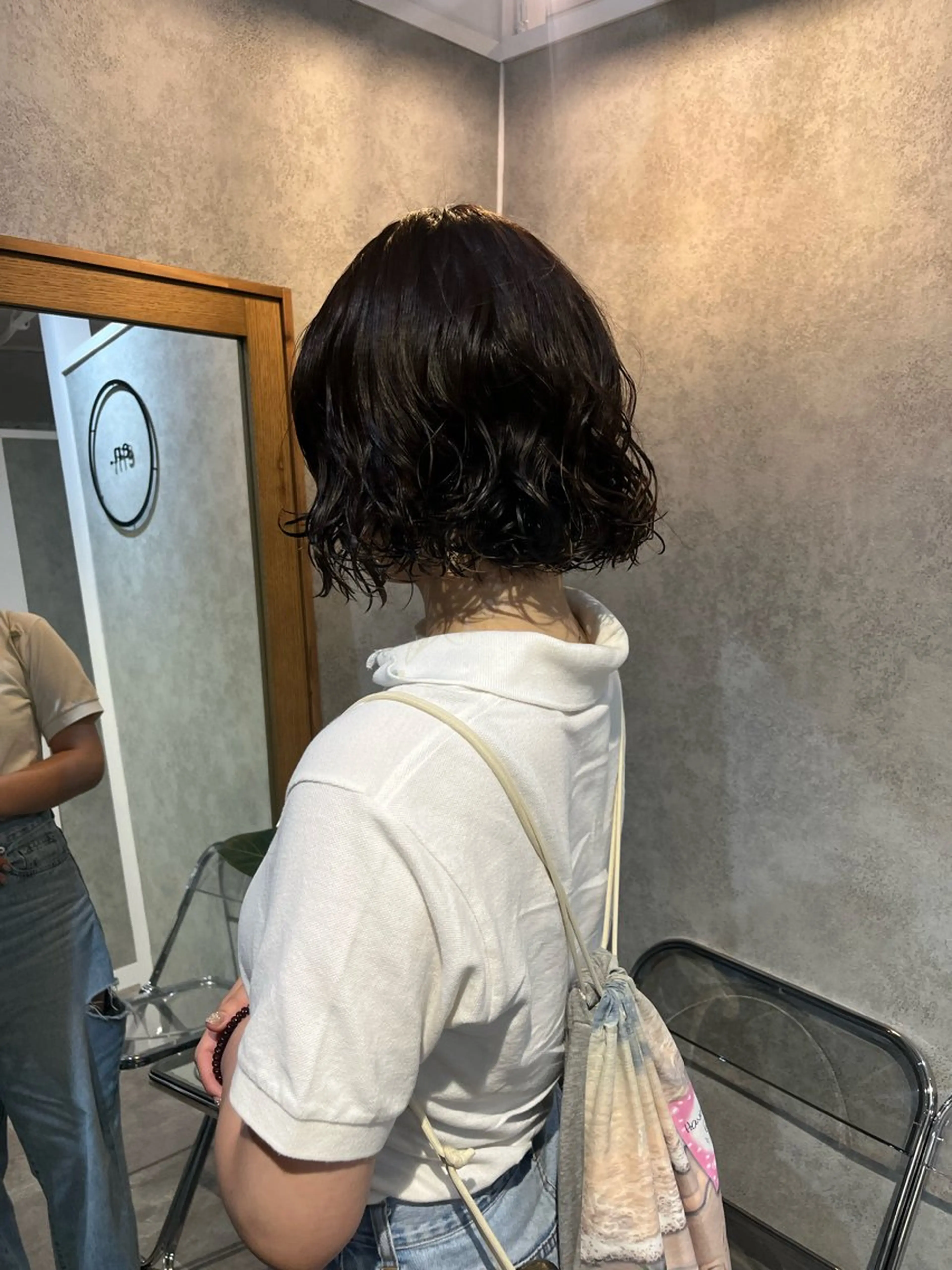 ショート パーマ カット パーマ トリートメント ボブ/ボブパーマ/ オリーブカラー/モエのヘアスタイル