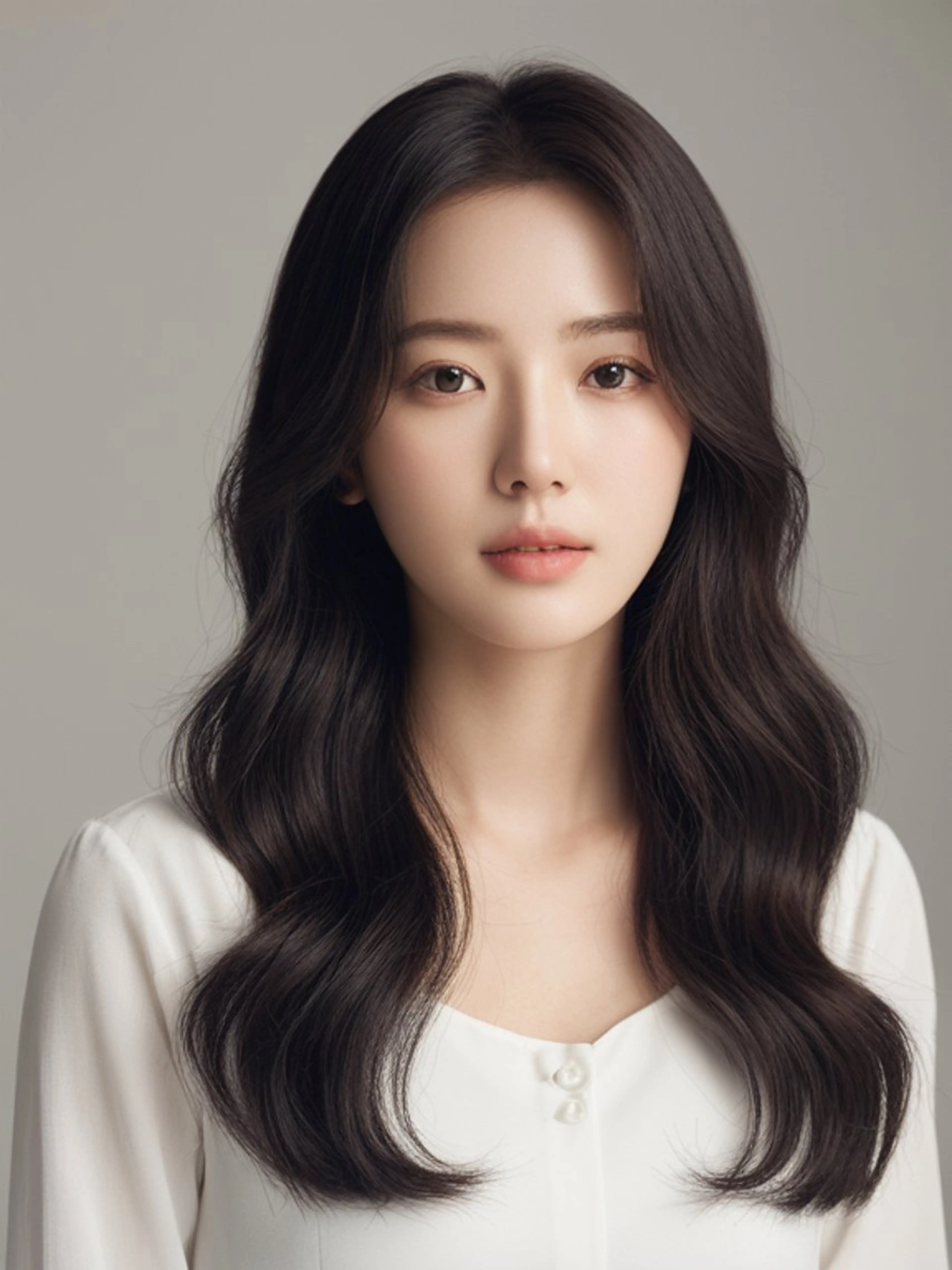 ロング くびれヘア 韓国風ヘア レイヤーカット シースルーバング カット ヘアカラー トリートメント 新宿/韓国レイヤー 顔まわり/RIKUのヘアスタイル