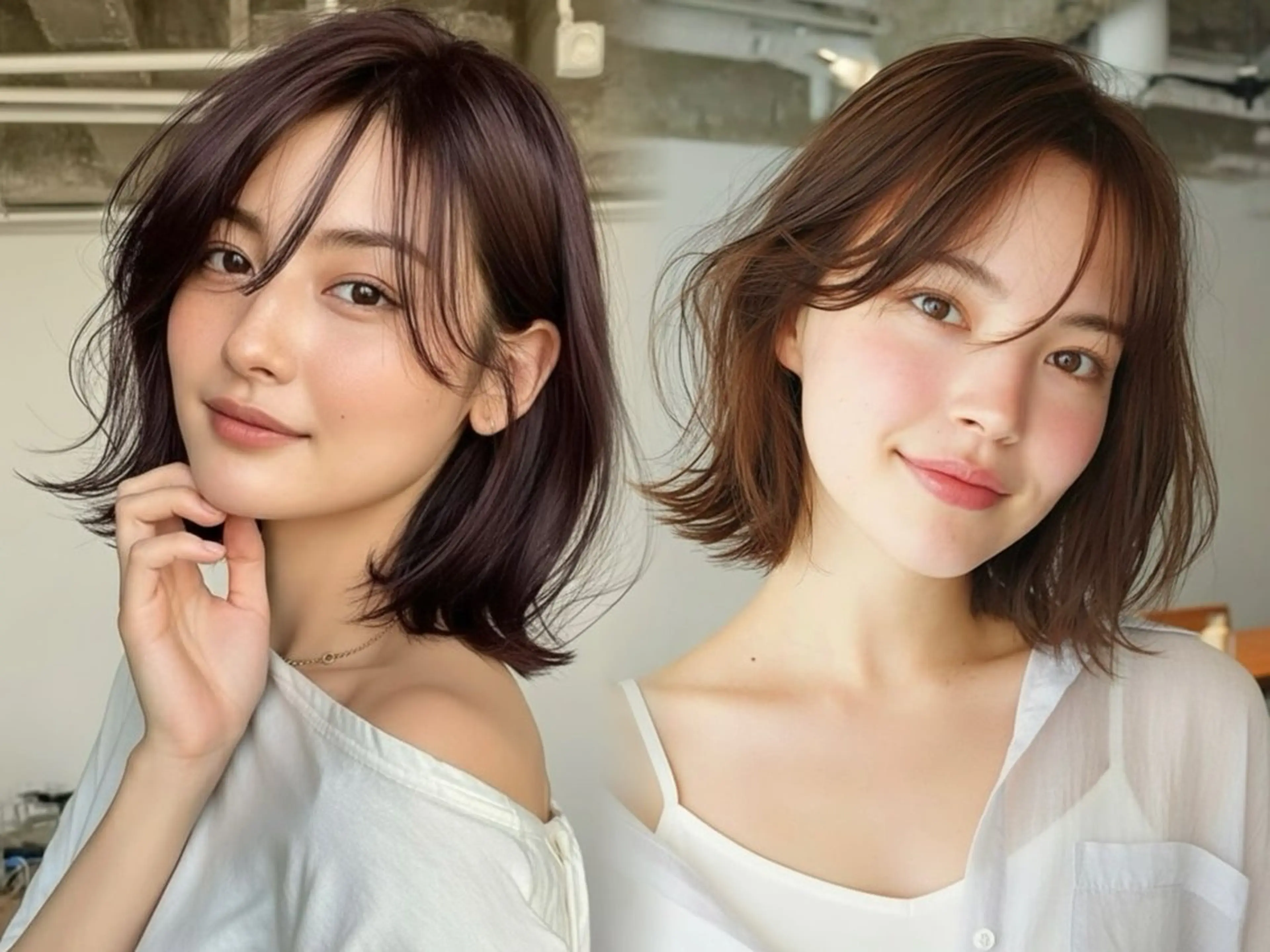 ミディアム カラー パーマ ヘアアレンジ カット ヘアカラー トリートメント リベルテ所属・♦️髪質改善韓国レイ ヤー♦️副店長のヘアスタイル
