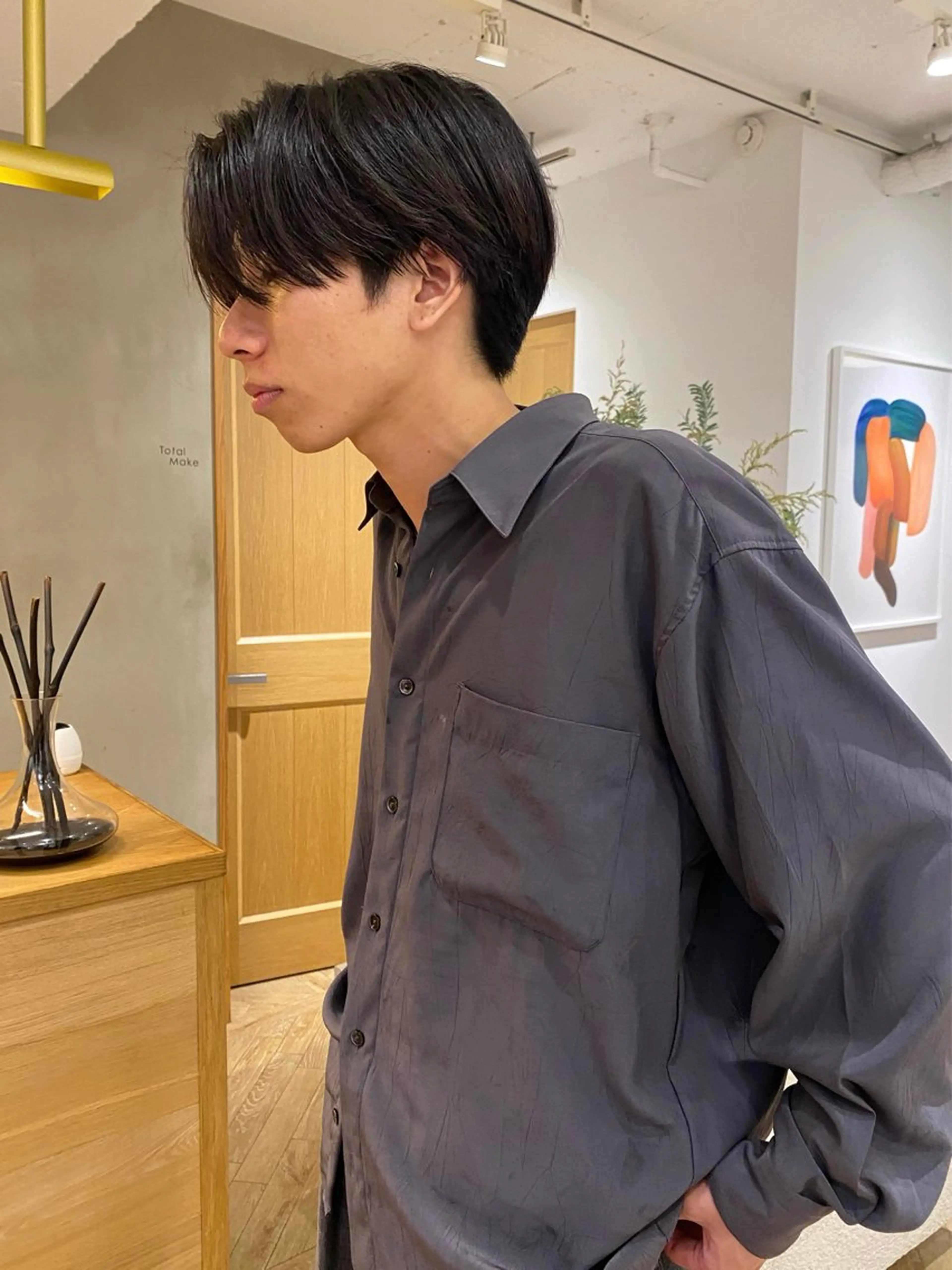 メンズ カット センターパート 田形清流のヘアスタイル