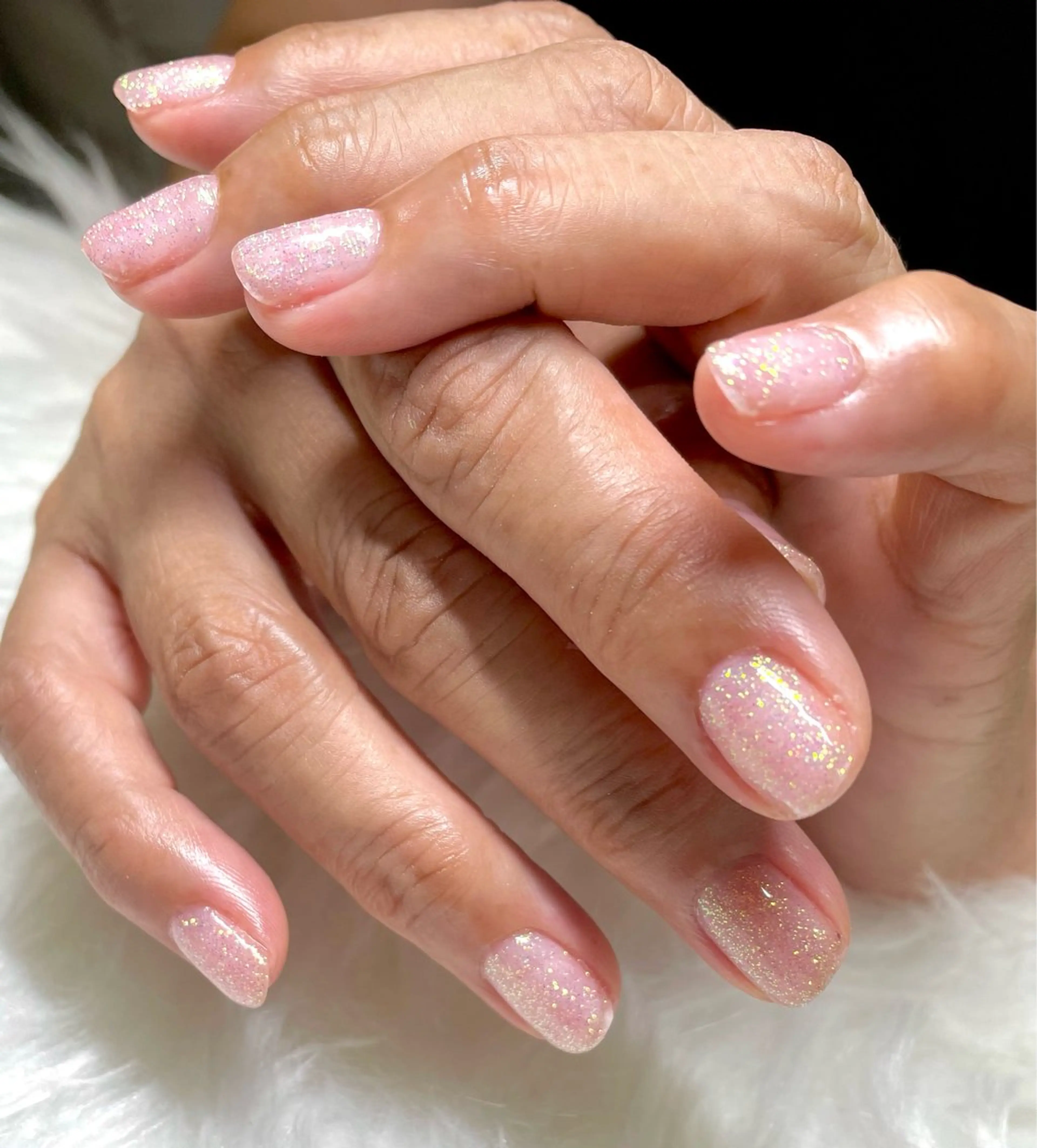 ネイル オーロラネイル クリアネイル ジェルネイル ラメ(グリッター) ワンカラーネイル ハンドネイル Beauty salon 100＋大鳥居店所属・100＋大鳥居店 MIKAのネイルデザイン