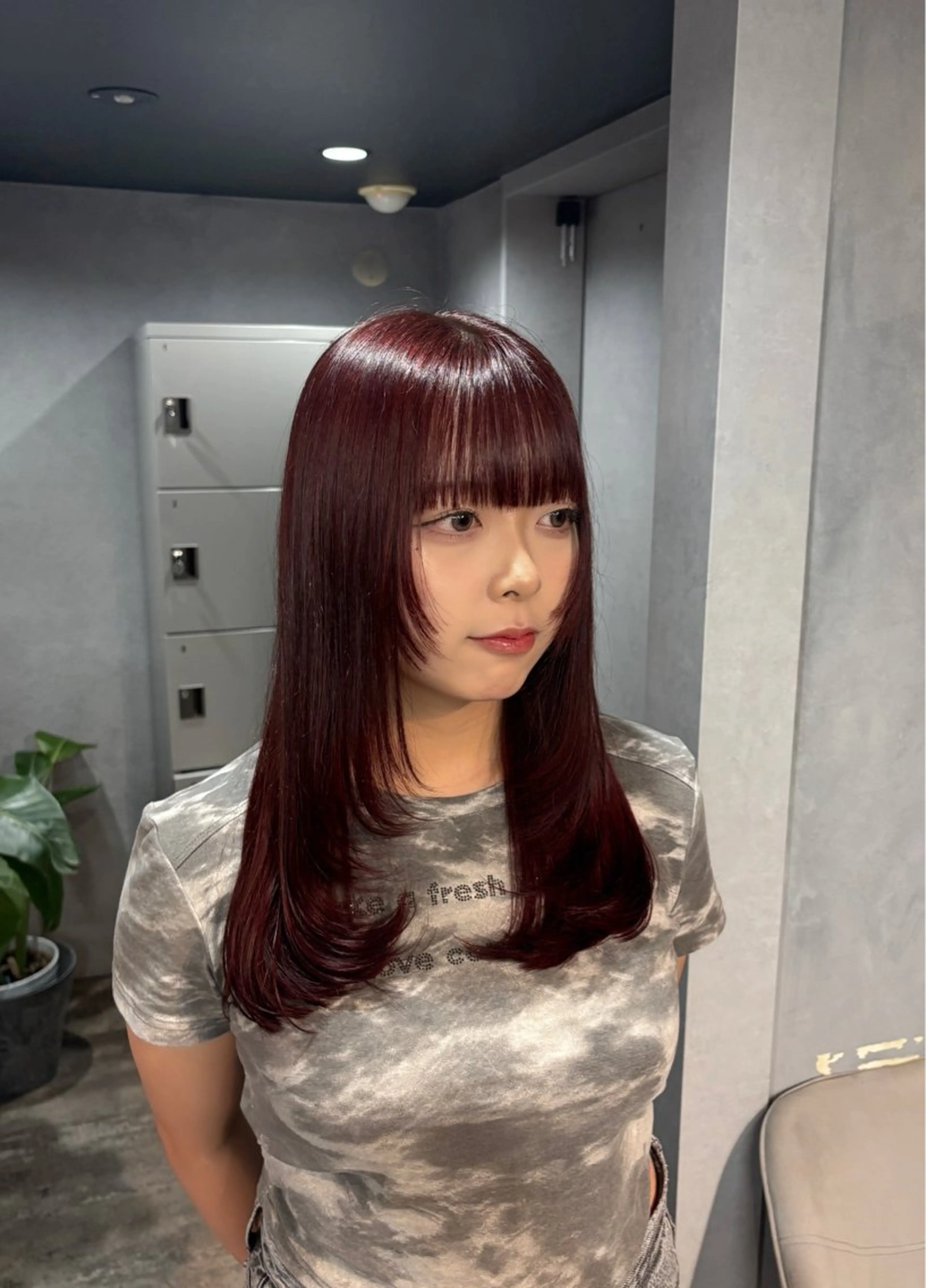 セミロング カラー 顔周りカット レイヤーカット 小顔カット トリートメント カット ヘアカラー トリートメント 韓国レイヤー×暖色 カラー🎀ASAKAのヘアスタイル