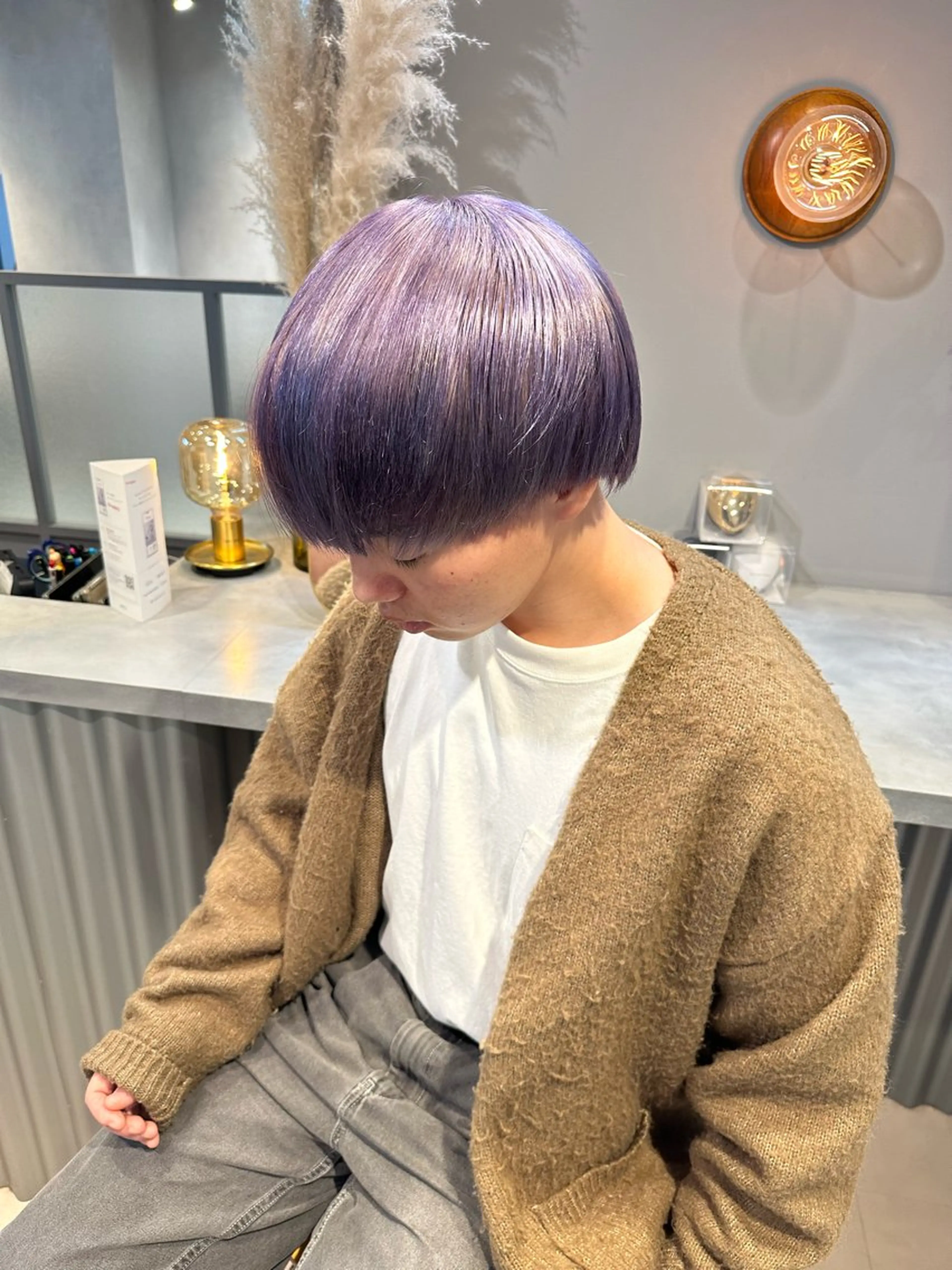 ショート カラー メンズ カット ヘアカラー トリートメント 💖ハイライト/ハイ トーン💖MIKIのヘアスタイル