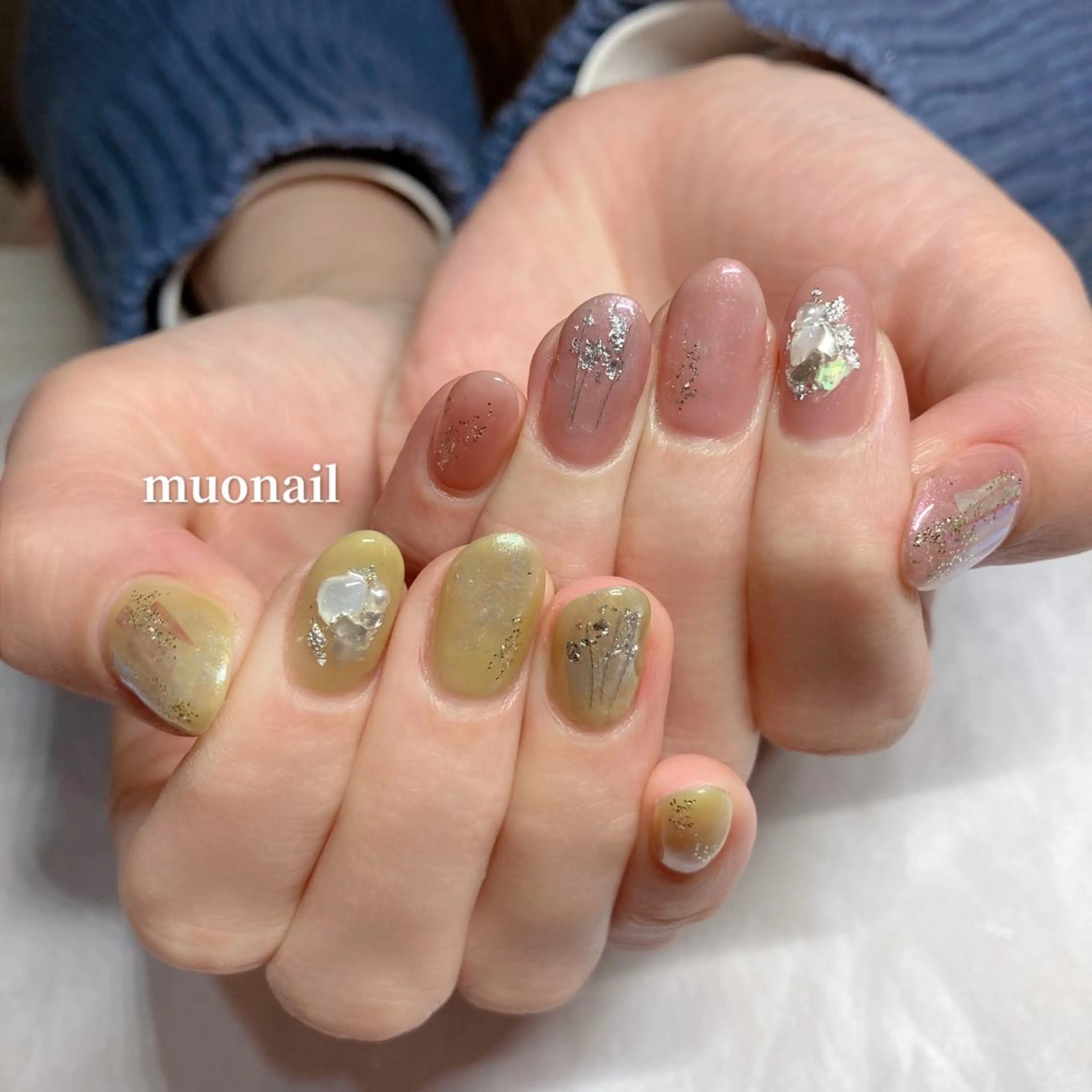 ネイル ピンク ピスタチオネイル Sand by muoのネイルデザイン