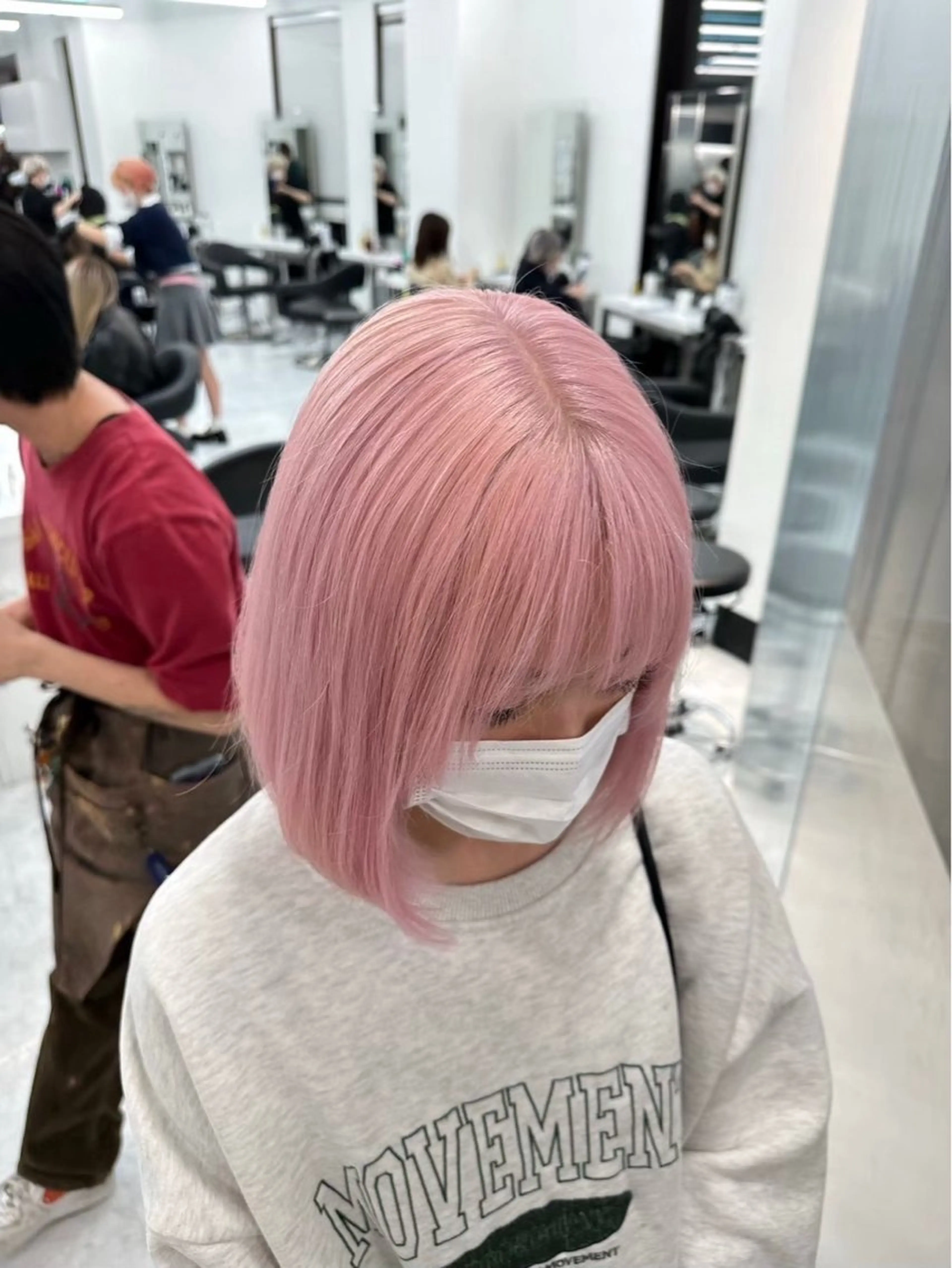 カラー ピンクカラー ユイ☆ハイトーン ☆ブリーチデザインのヘアスタイル