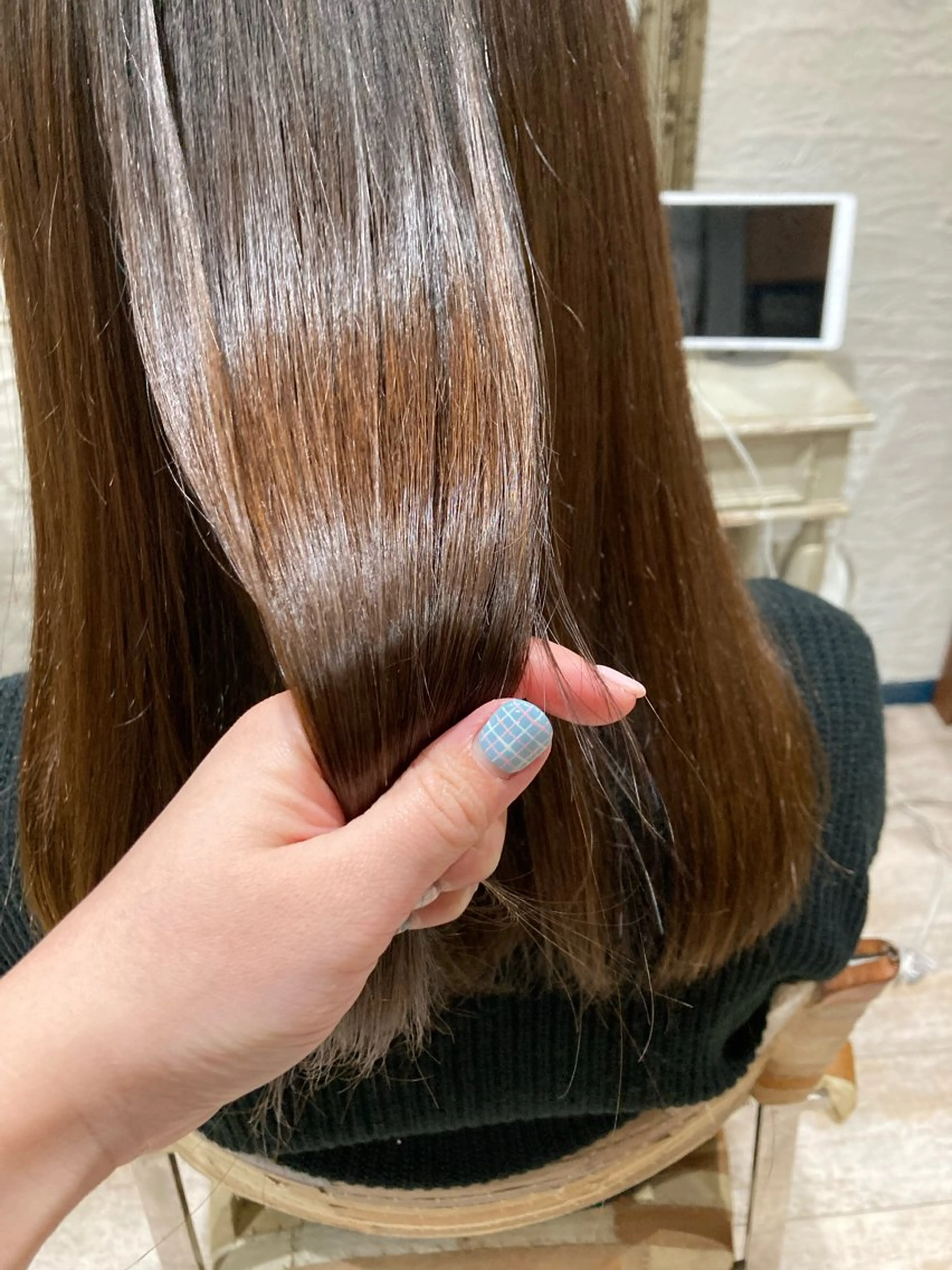 ミディアム カラー パーマ ヘアアレンジ くびれボブ/艶カラー /髪質改善🌷喜美花のヘアスタイル