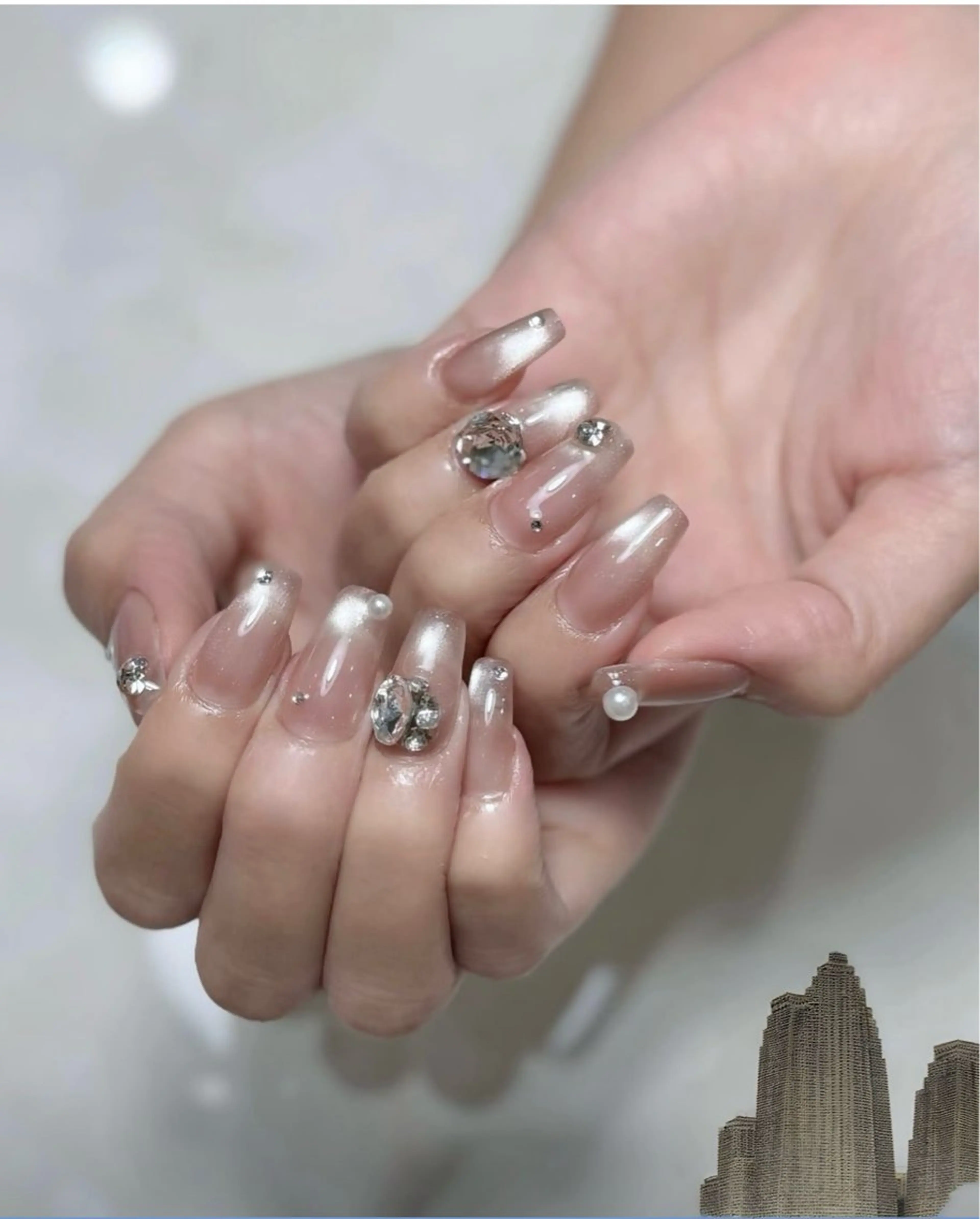 ネイル ボルドー ブラウン チークネイル ドット フットネイル ハンドネイル ハンドケア yurinail所属・yuri nail 高田馬場のネイルデザイン