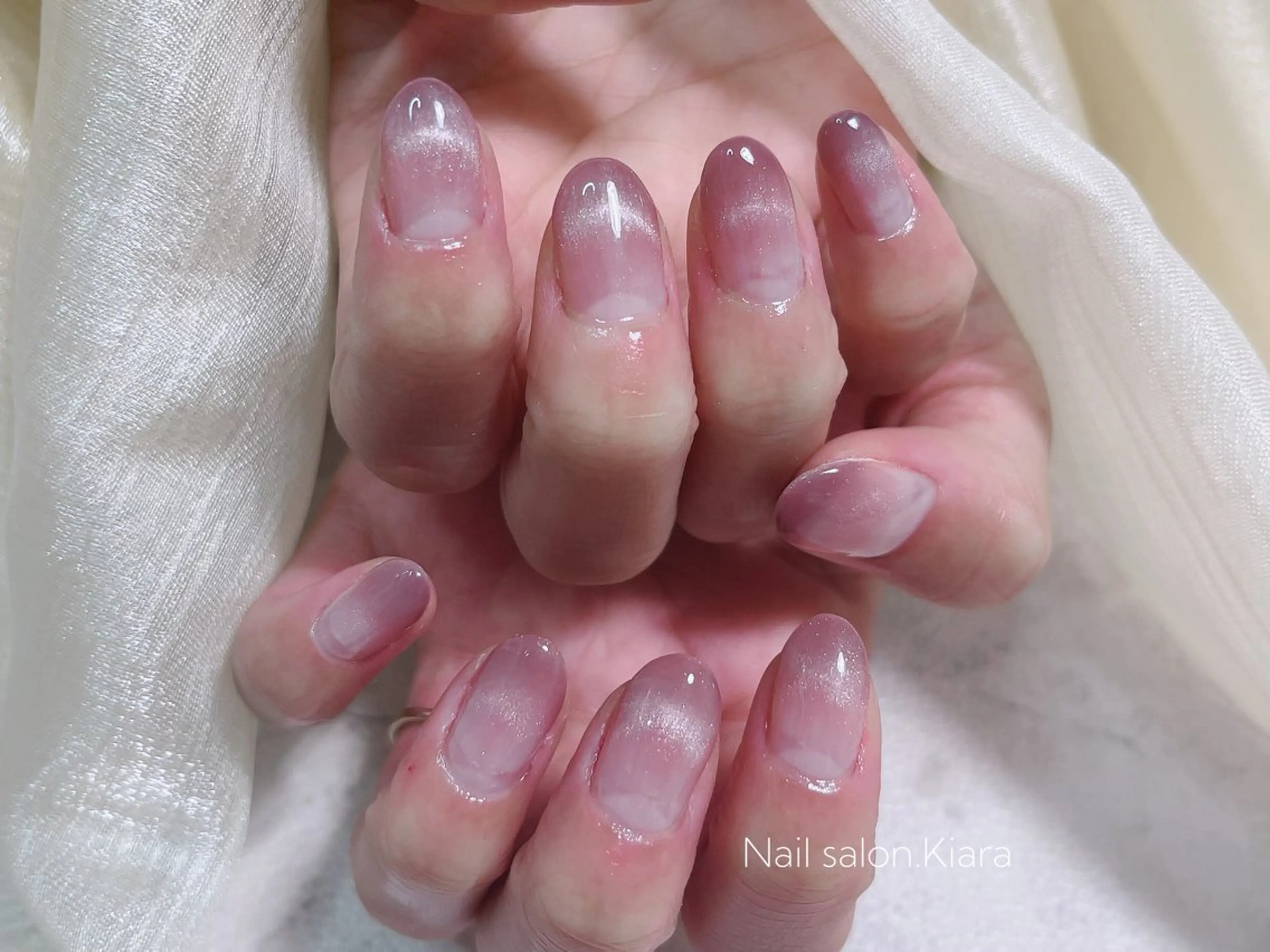 ネイル フレンチネイル マグネットネイル マグネットフレンチ 🍭Kiara Nail🍭のネイルデザイン