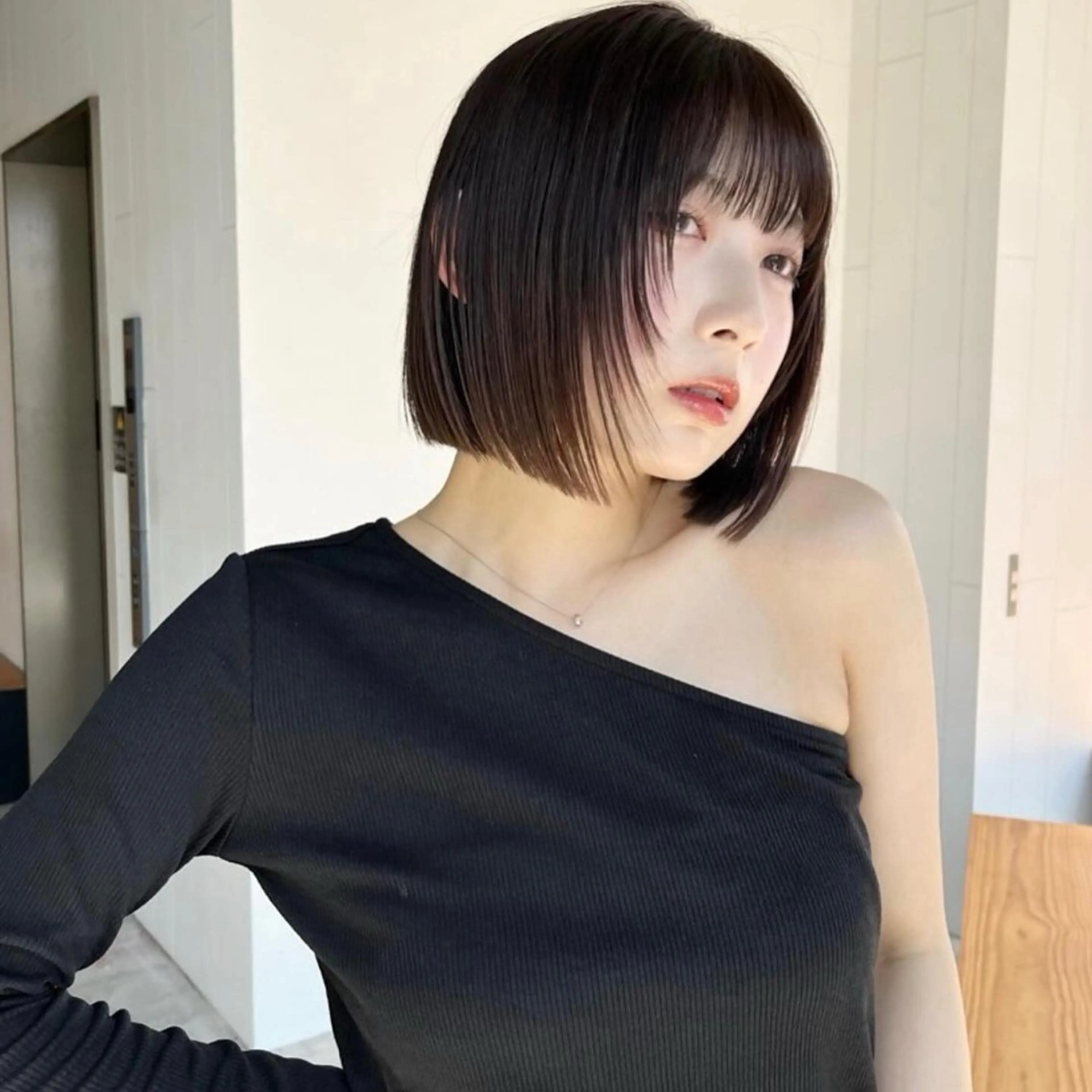 ショート 切りっぱなしボブ ボブ くびれヘア くせ毛 髪質改善 カット 縮毛矯正 トリートメント ボブ/韓国ヘア/縮毛 /髪質改善💠翔平のヘアスタイル
