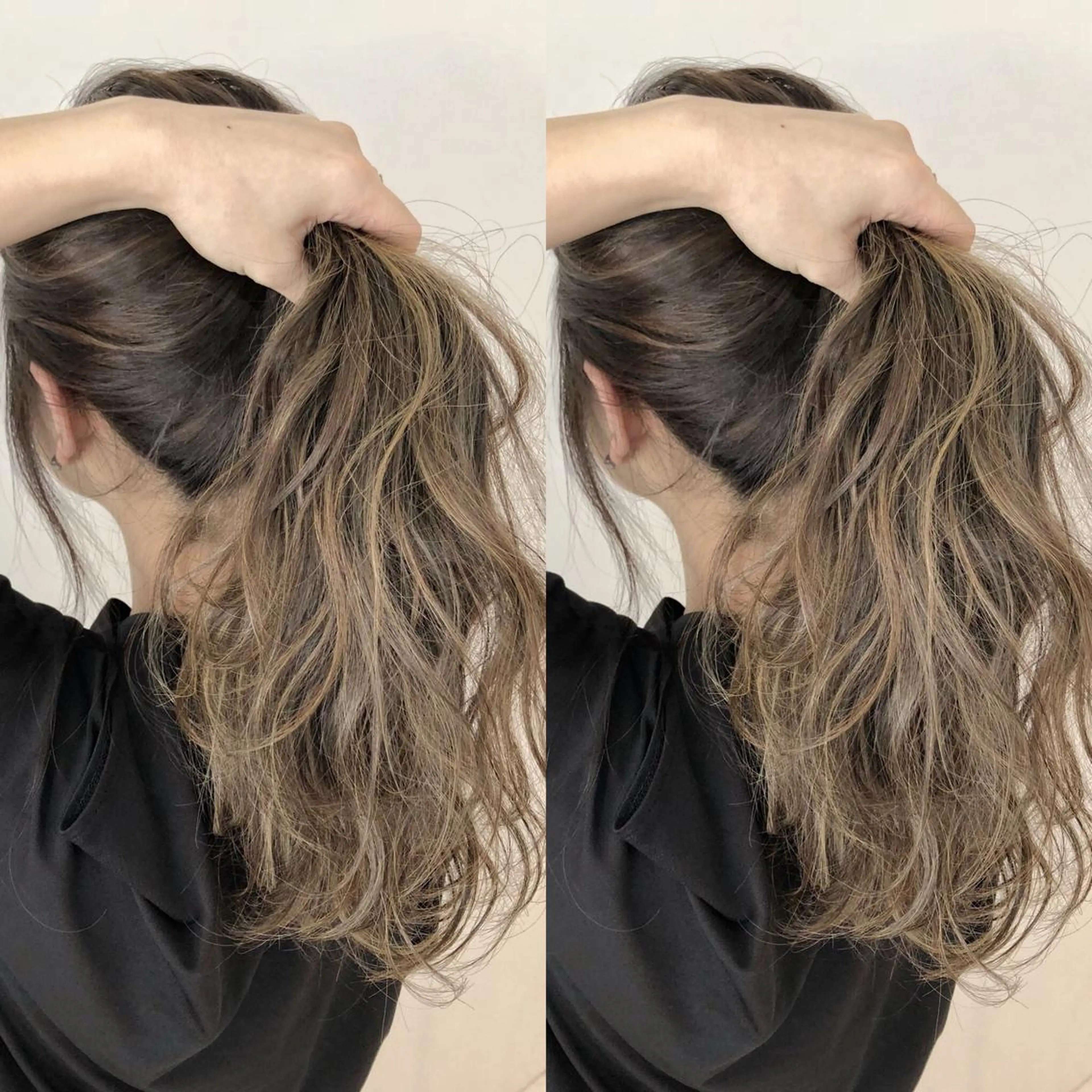 ロング カラー バレイヤージュ レイヤーカット 服部 樹季のヘアスタイル
