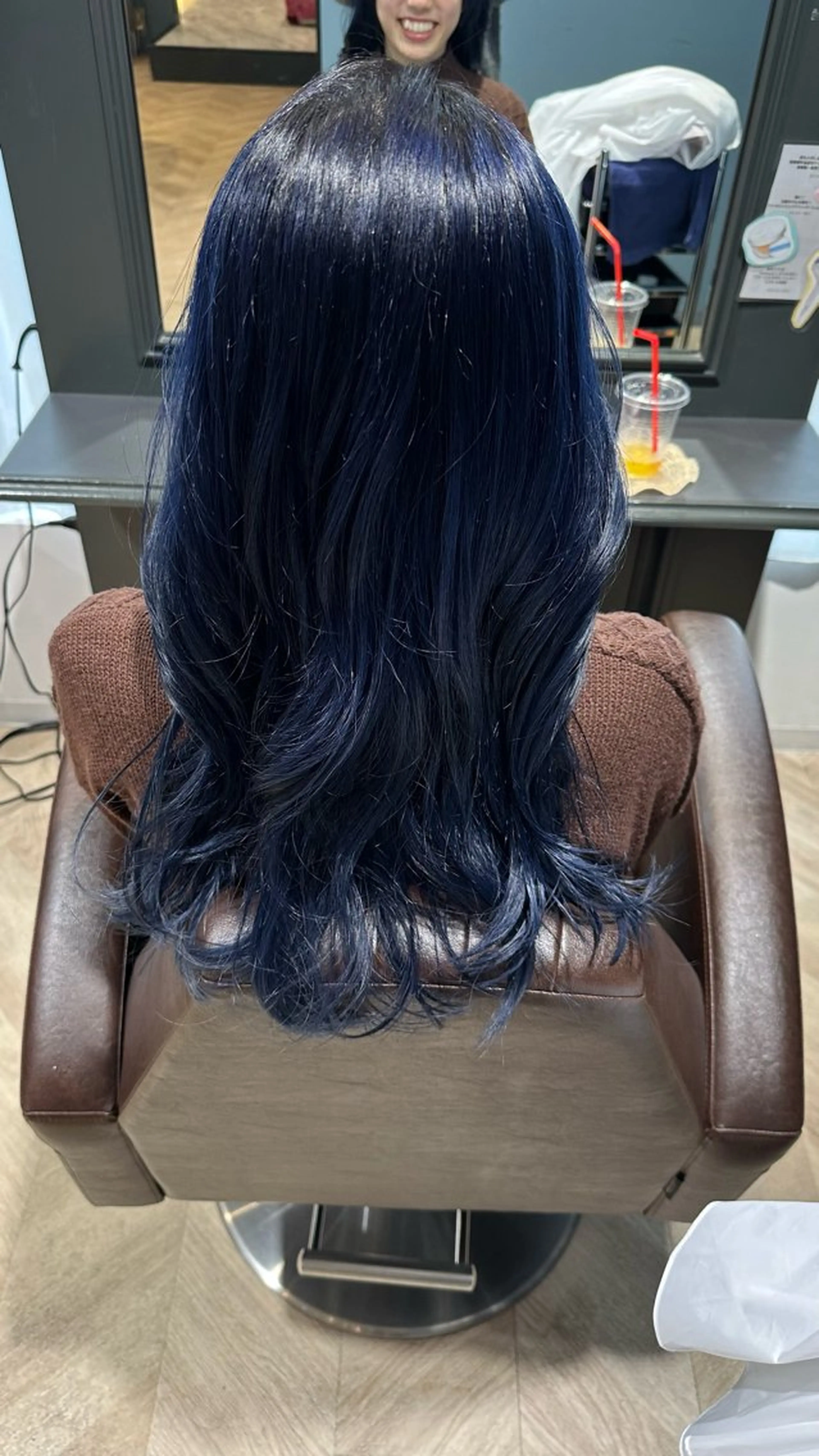 ロング カラー ヘアアレンジ ブリーチ ブルーカラー ヘアカラー 縮毛矯正／透明感カラ ー／西梅田/川上京香のヘアスタイル