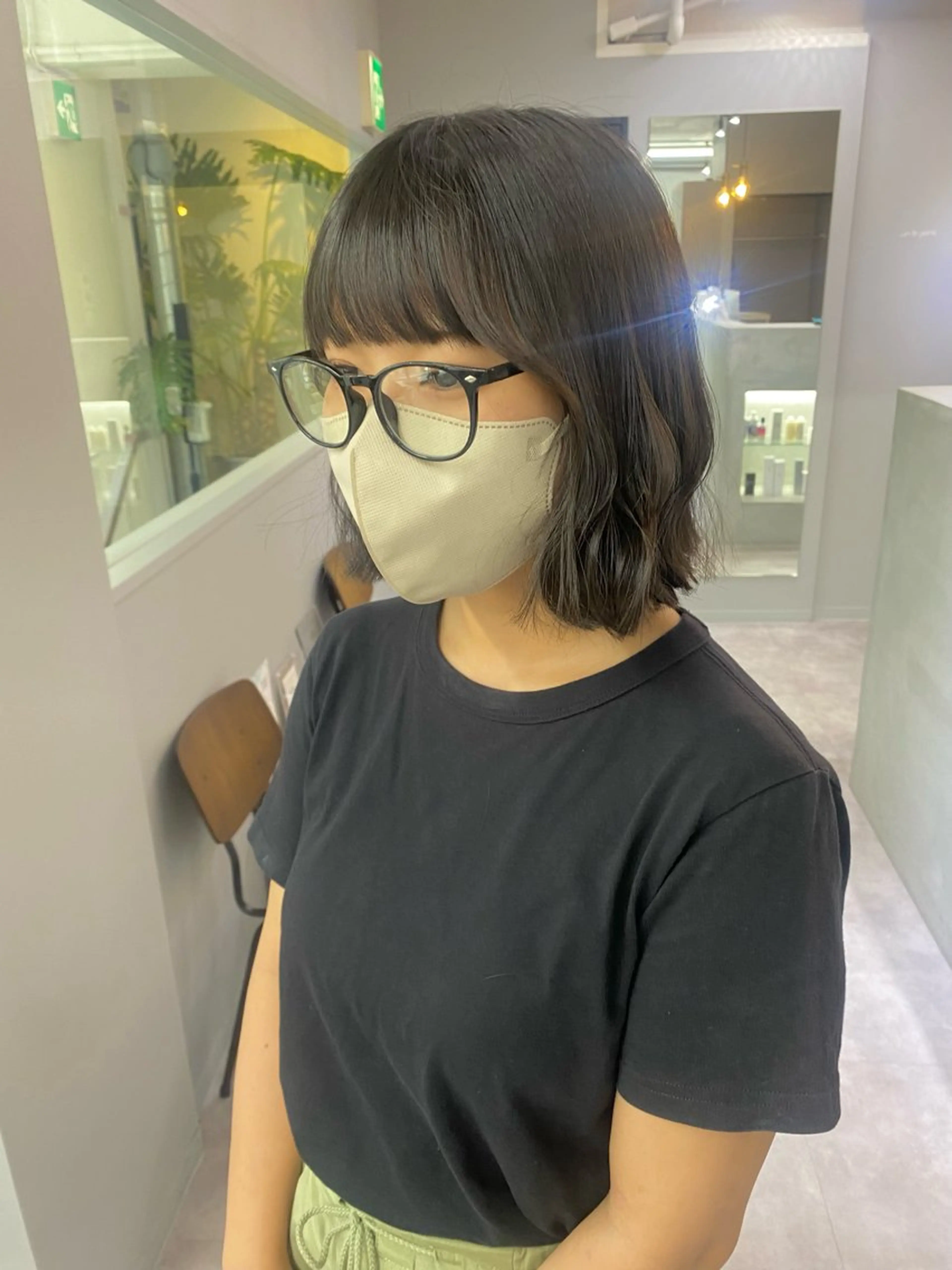 ショート カラー ヘアアレンジ 切りっぱなしボブ ボブ トリートメント きよはらちさき🍑 柔らかカラー🌱🫧のヘアスタイル