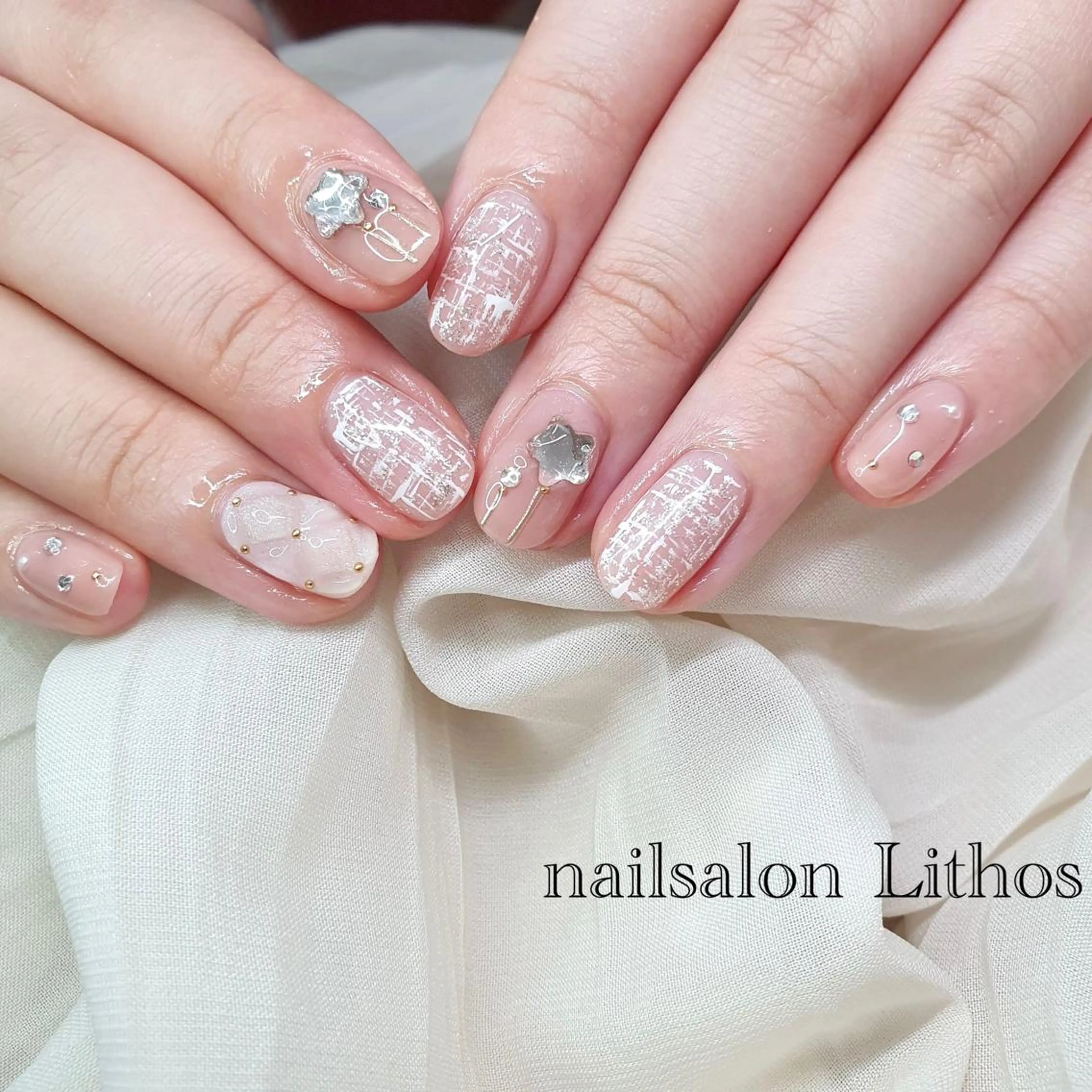 ネイル ツイードネイル ハンドネイル nailsalon Lithos所属・nailsalon Recontreのネイルデザイン