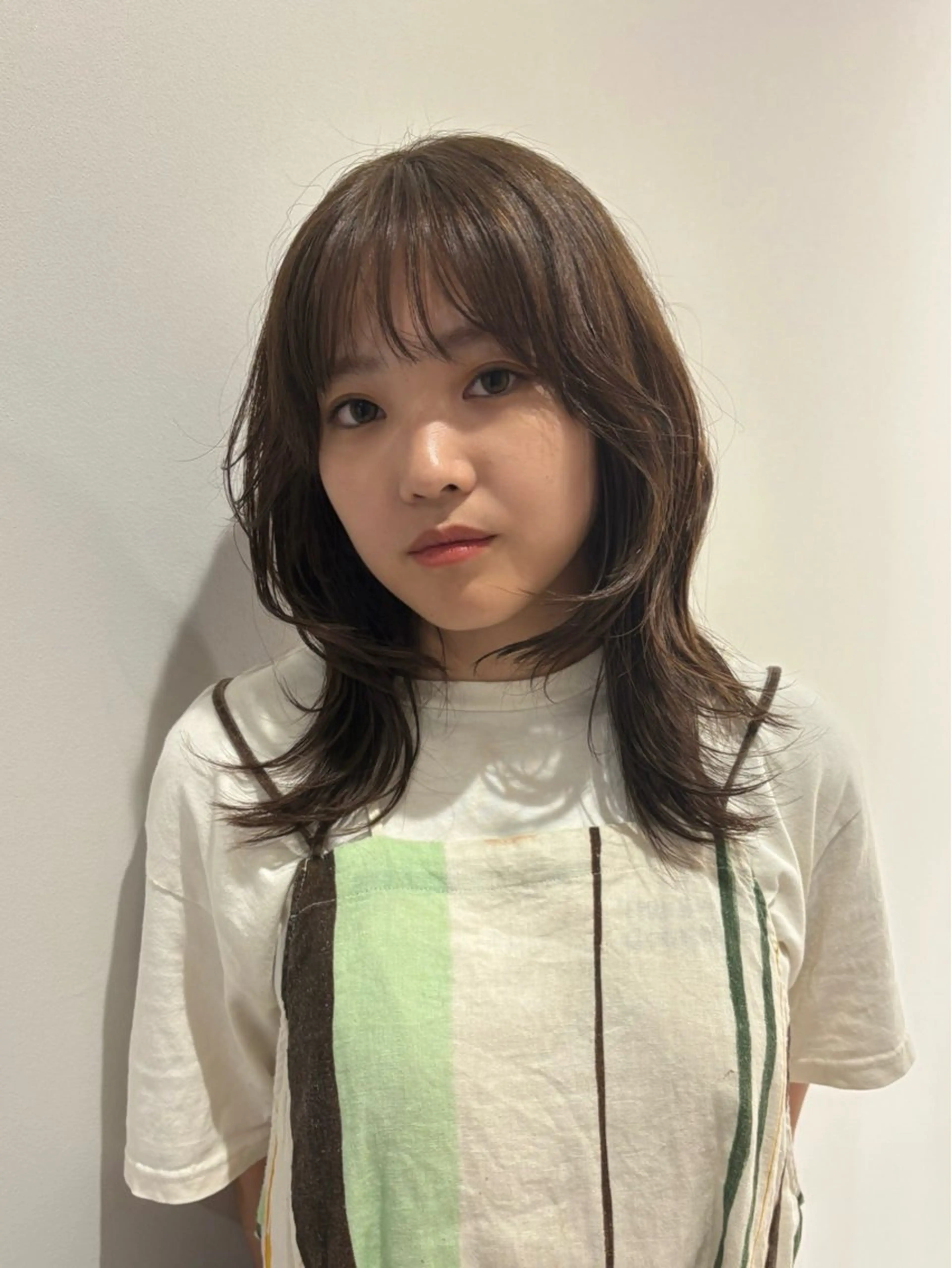ミディアム ミディアムレイヤー レイヤーカット カット ヘアカラー トリートメント 艶カラー/高円寺/ atsumi🦣🪽のヘアスタイル