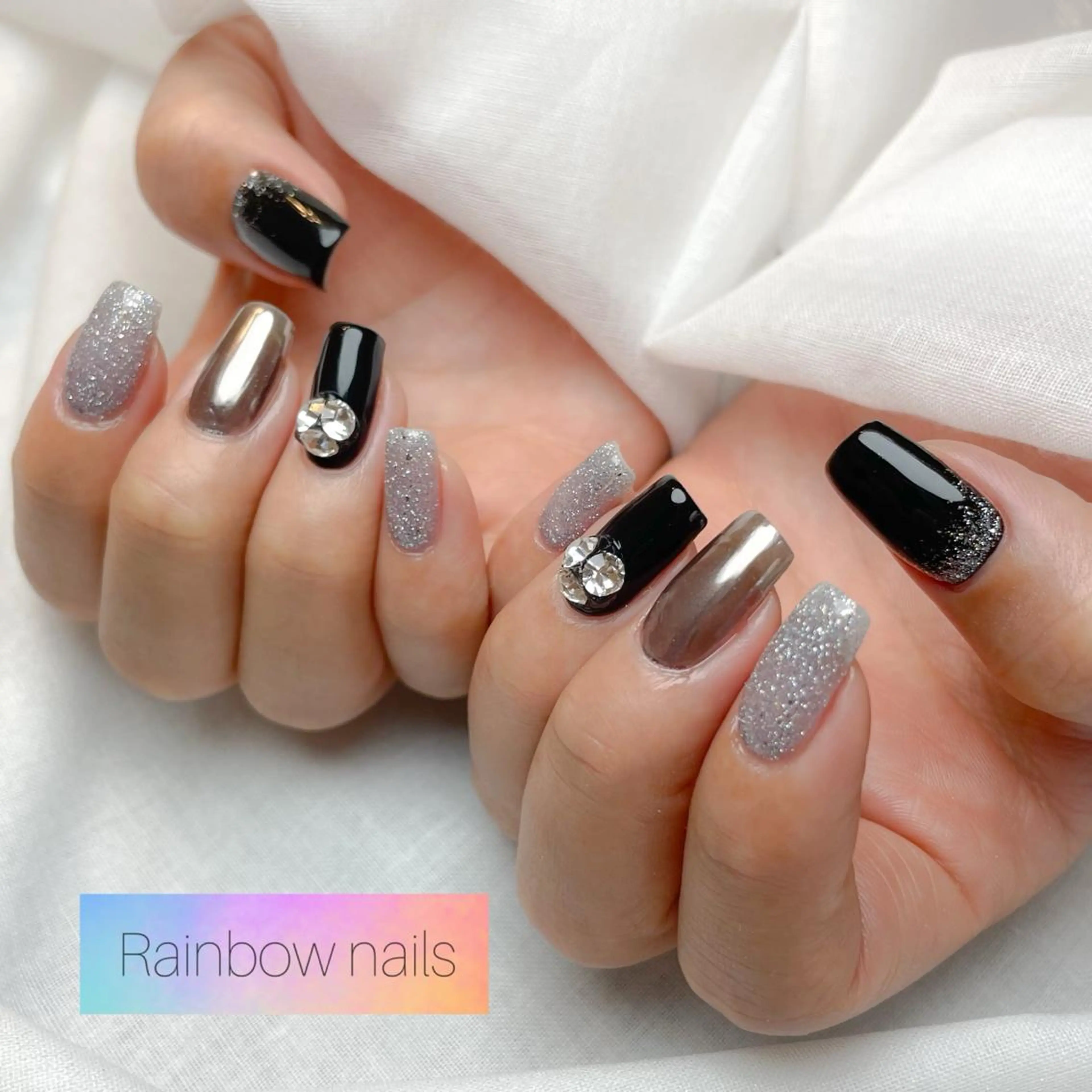 ネイル Rainbow nailsくろちゃんのネイルデザイン