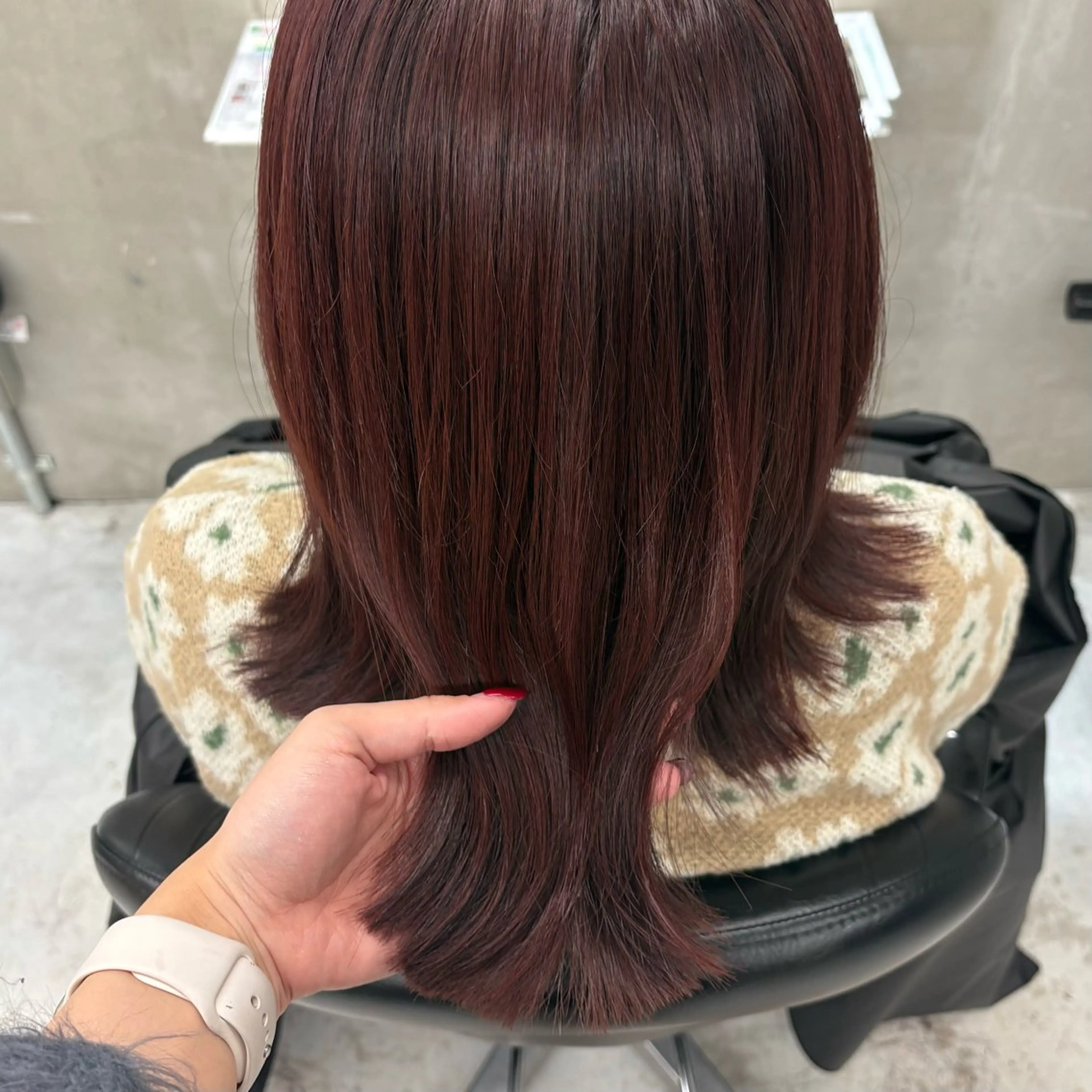 ミディアム カラー ブラウンカラー レッドカラー カット ヘアカラー 韓国レイヤー/暖色 カラー/KOTONEのヘアスタイル