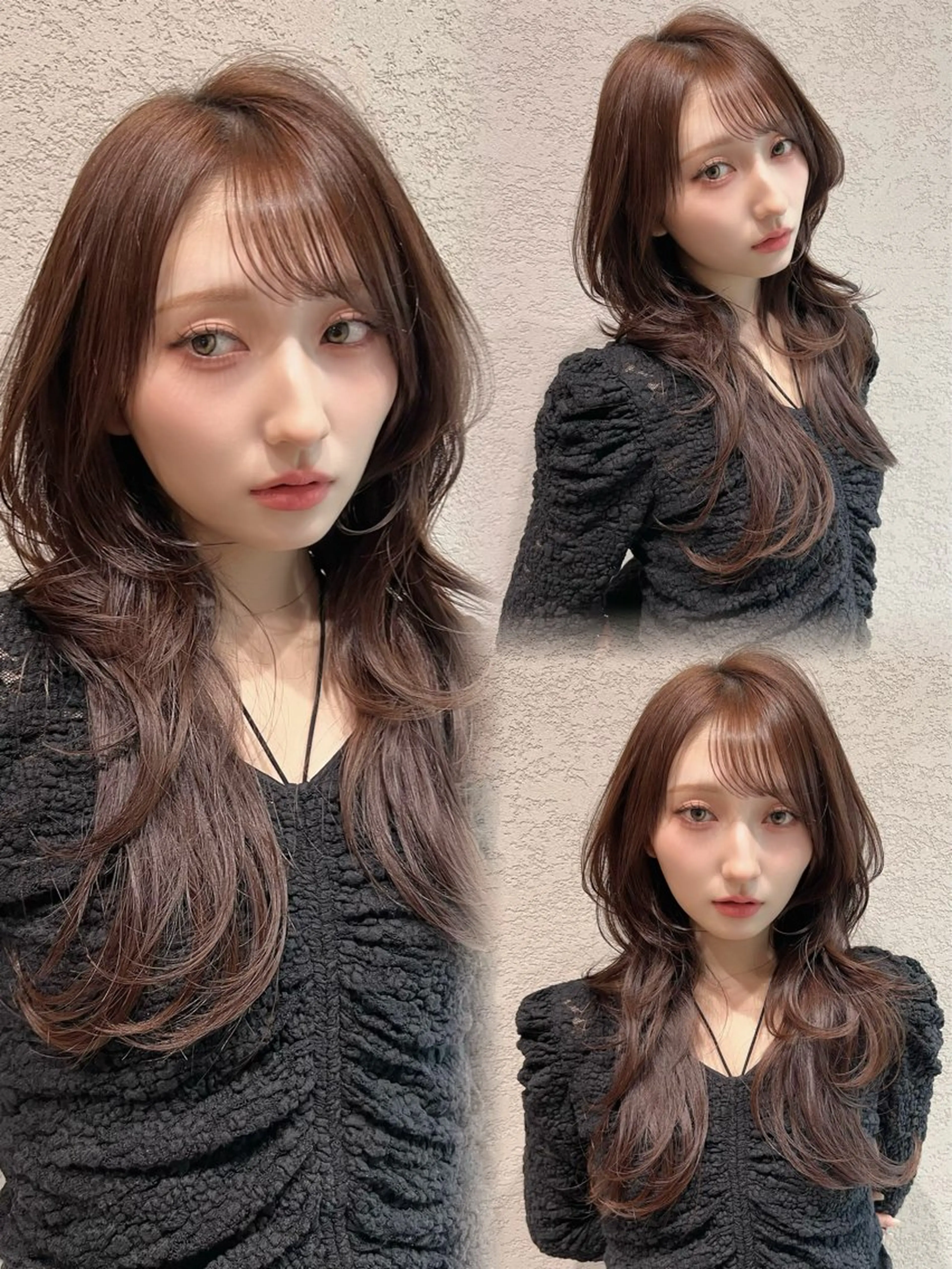 セミロング カラー カット ヘアカラー トリートメント レイヤー/韓国 ハイトーン興津史弥のヘアスタイル