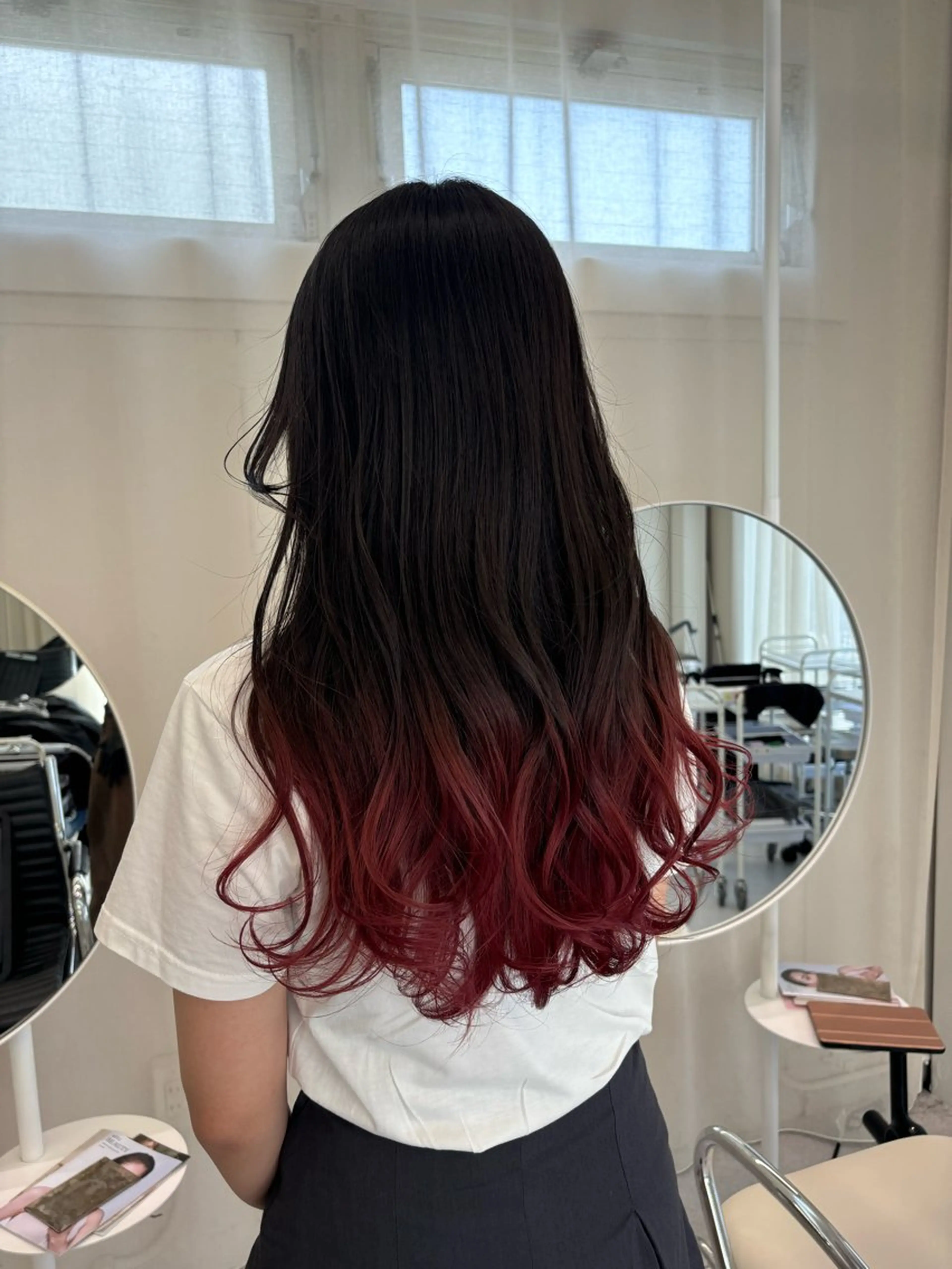 ロング ヘアカラー トリートメント 韓国レイヤー/ヘア カラー🎀ayamiのヘアスタイル