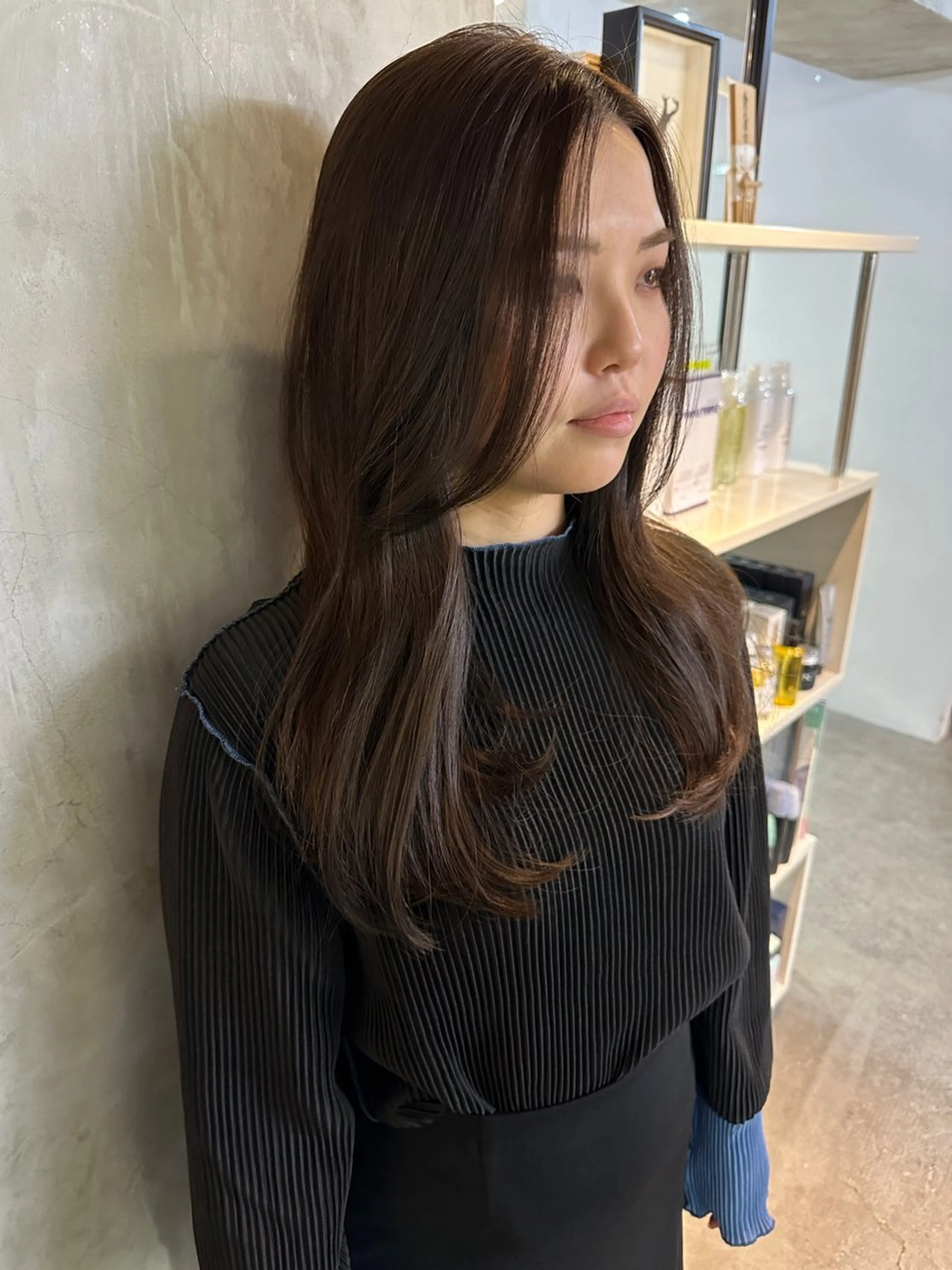 セミロング カラー ヘアアレンジ アッシュ アッシュブラウン ブラウンカラー カット ヘアカラー トリートメント ヘアセット stylist/蛯谷 珠里のヘアスタイル