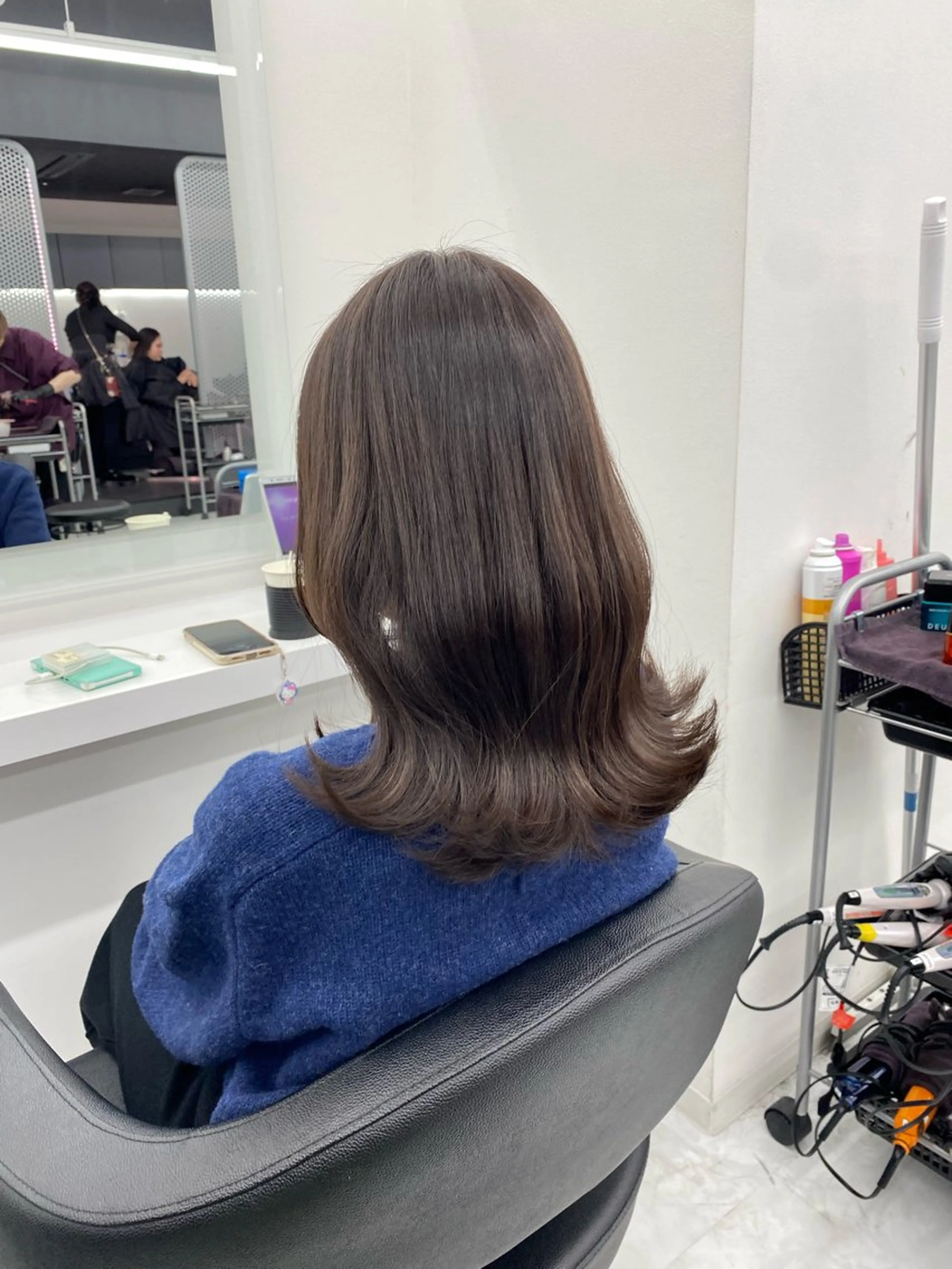 セミロング カラー カット パーマ トリートメント 🔷似合わせメンズ カットKUMA🔷のヘアスタイル