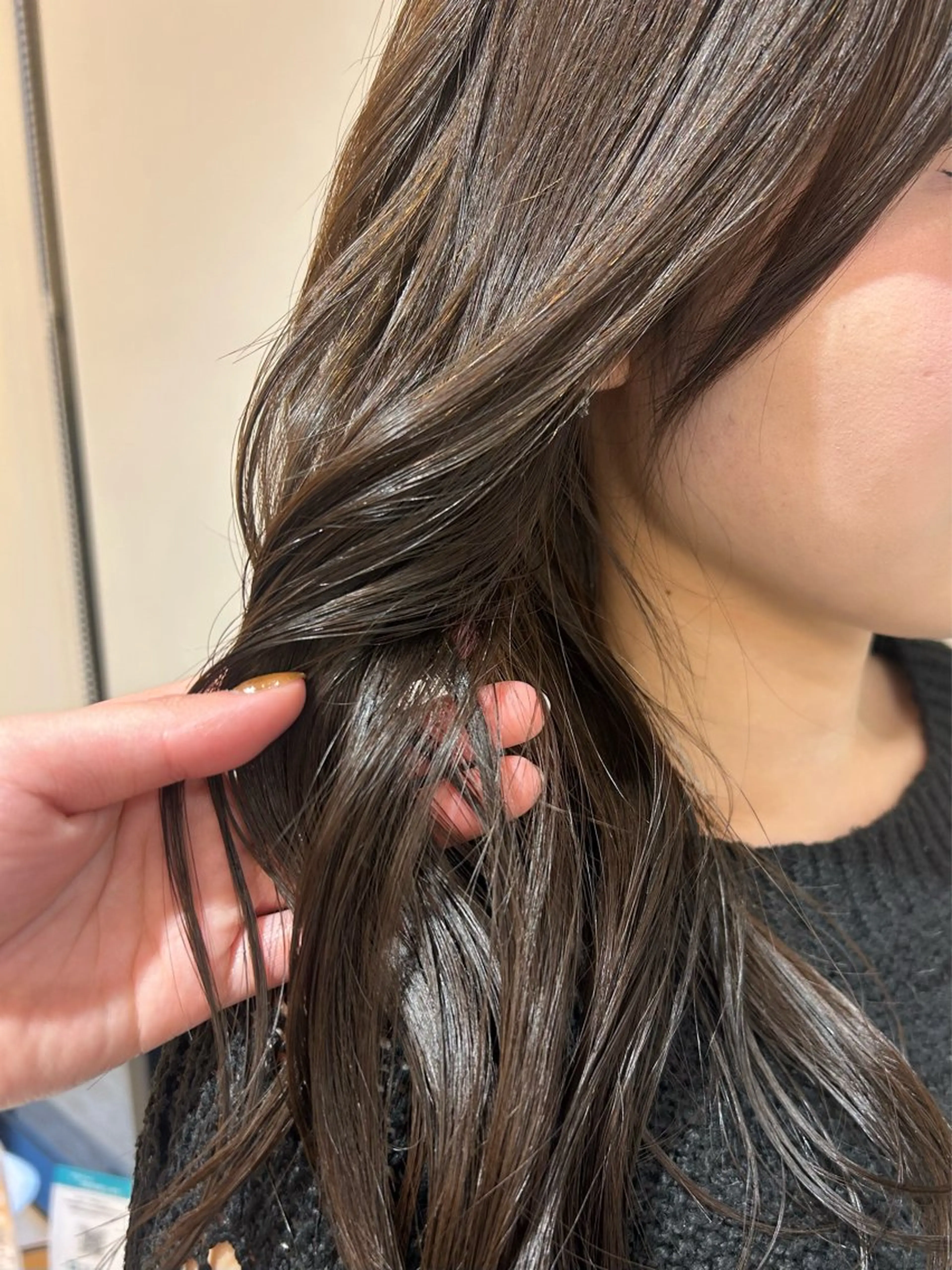 カラー 透明感カラー グレージュ ヘアカラー トリートメント MINX RICCa /ユナのヘアスタイル