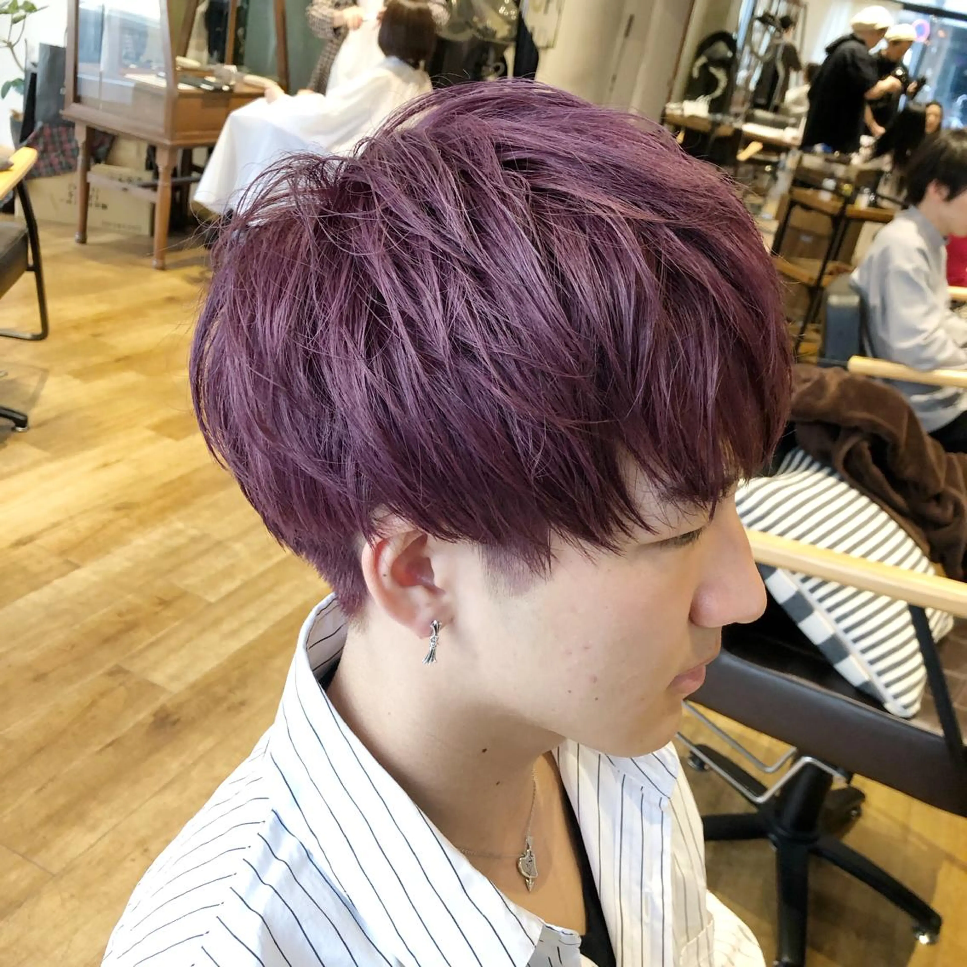 カラー メンズ メンズ韓国風 韓国マッシュ マッシュ ダブルカラー ピンクカラー ヘアカラー トリートメント ◇おの あすか◇のヘアスタイル