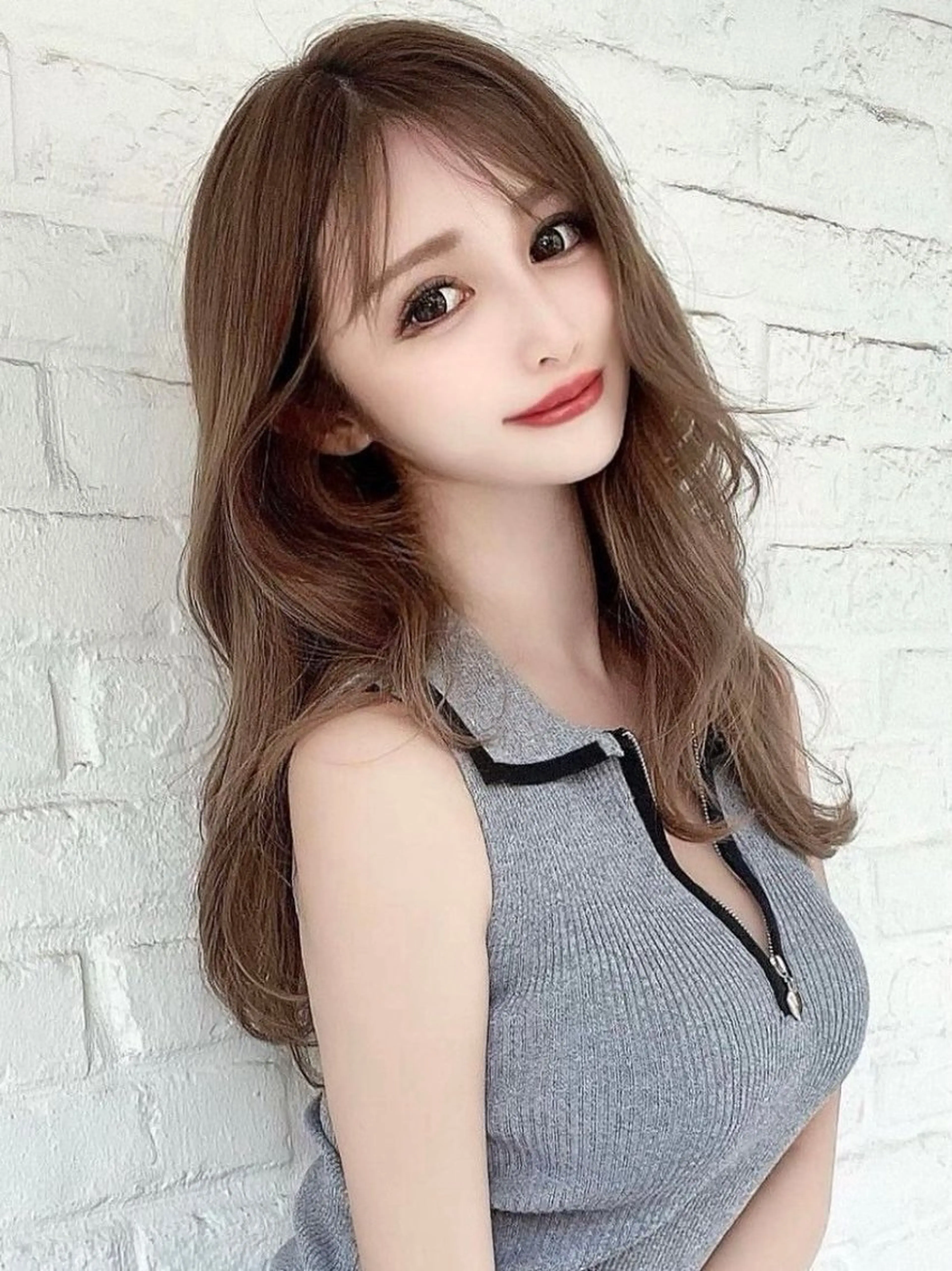 ロング カラー ヘアアレンジ ブラウンカラー 透明感カラー ダークブラウン 韓国風レイヤーカット 艶カラー🫧菊池のヘアスタイル