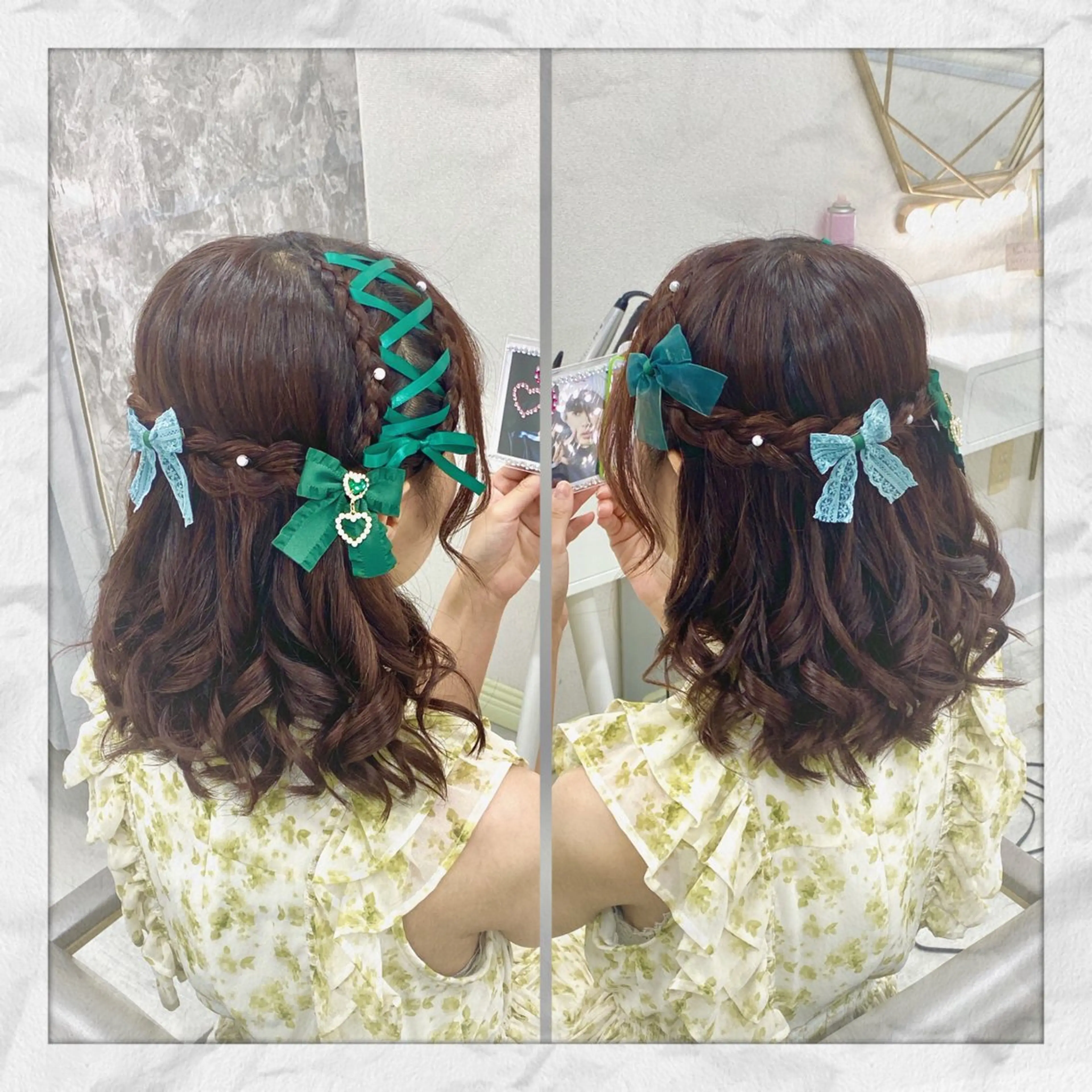 ミディアム ヘアアレンジ ハーフアップ ヘアセット ヘアセット/着付け 𓇼 松本 夏美𓇼のその他イメージ