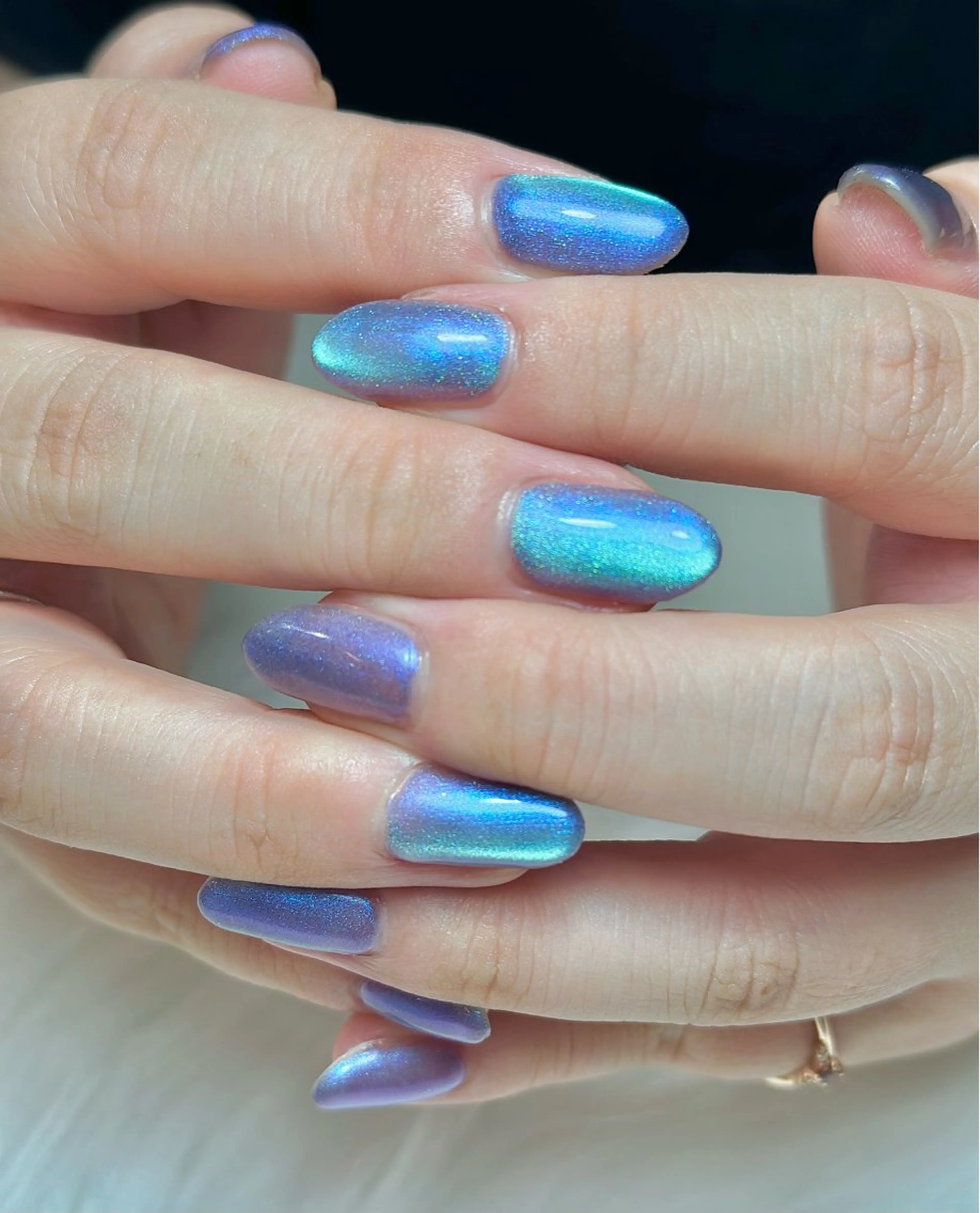 ネイル ブルー マグネットネイル ハンドネイル m_nail所属・O Mayaのネイルデザイン