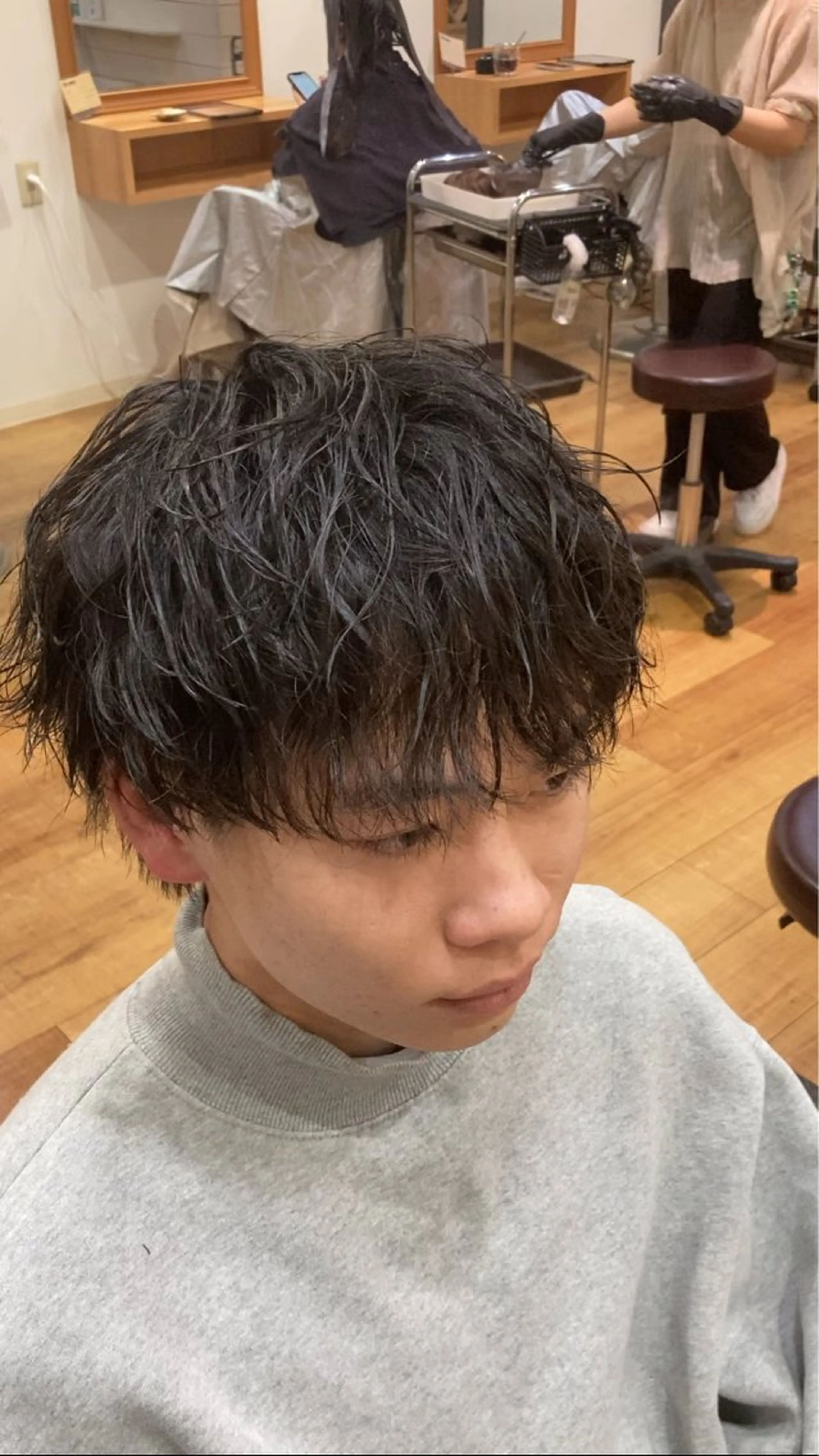 ミディアム パーマ メンズ 大滝 宜史のヘアスタイル