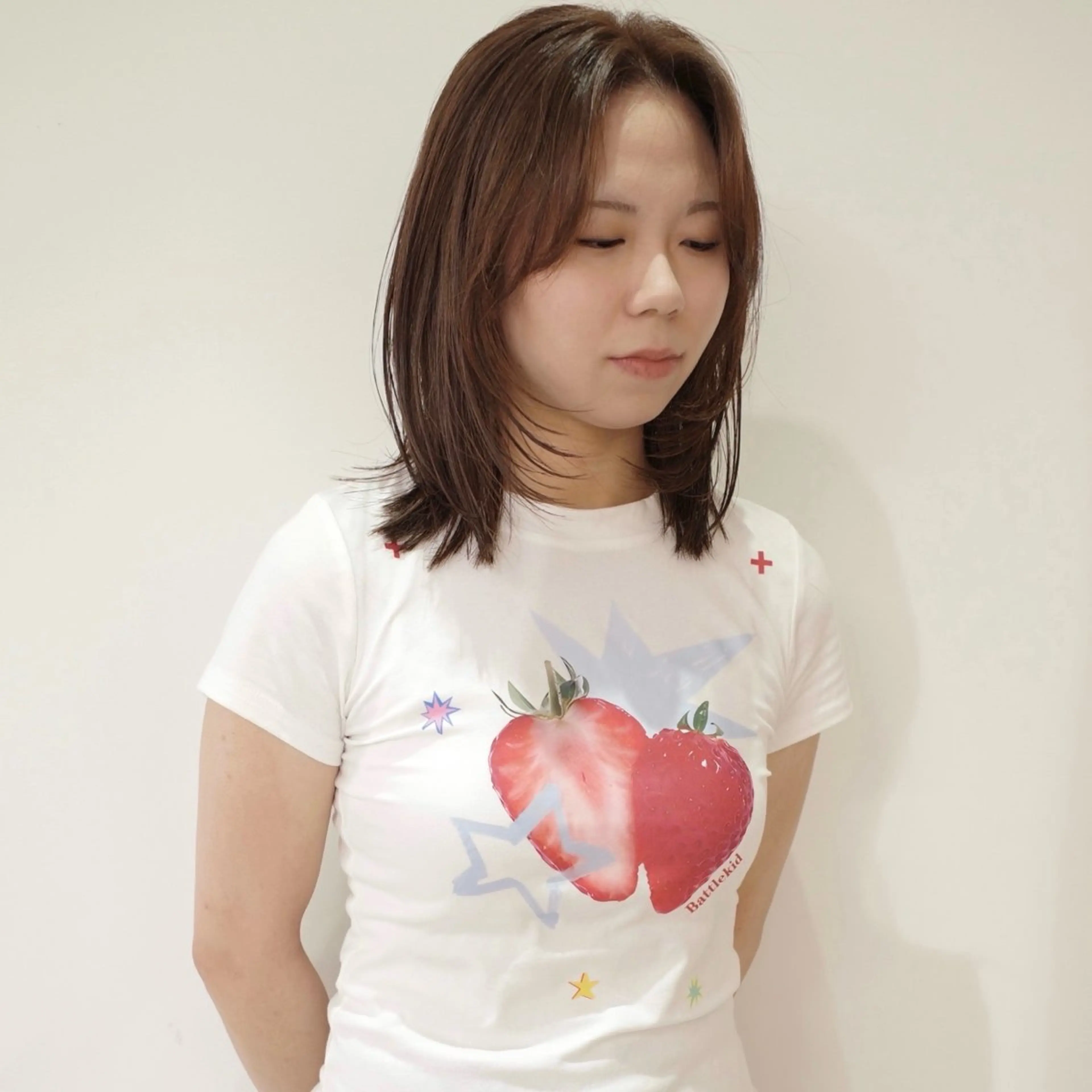 ミディアム カラー 透明感カラー 顔まわりレイヤー 顔周りカット ハッシュカット レイヤーカット カット ヘアカラー トリートメント nonoka/ レイヤー透明感カラーのヘアスタイル