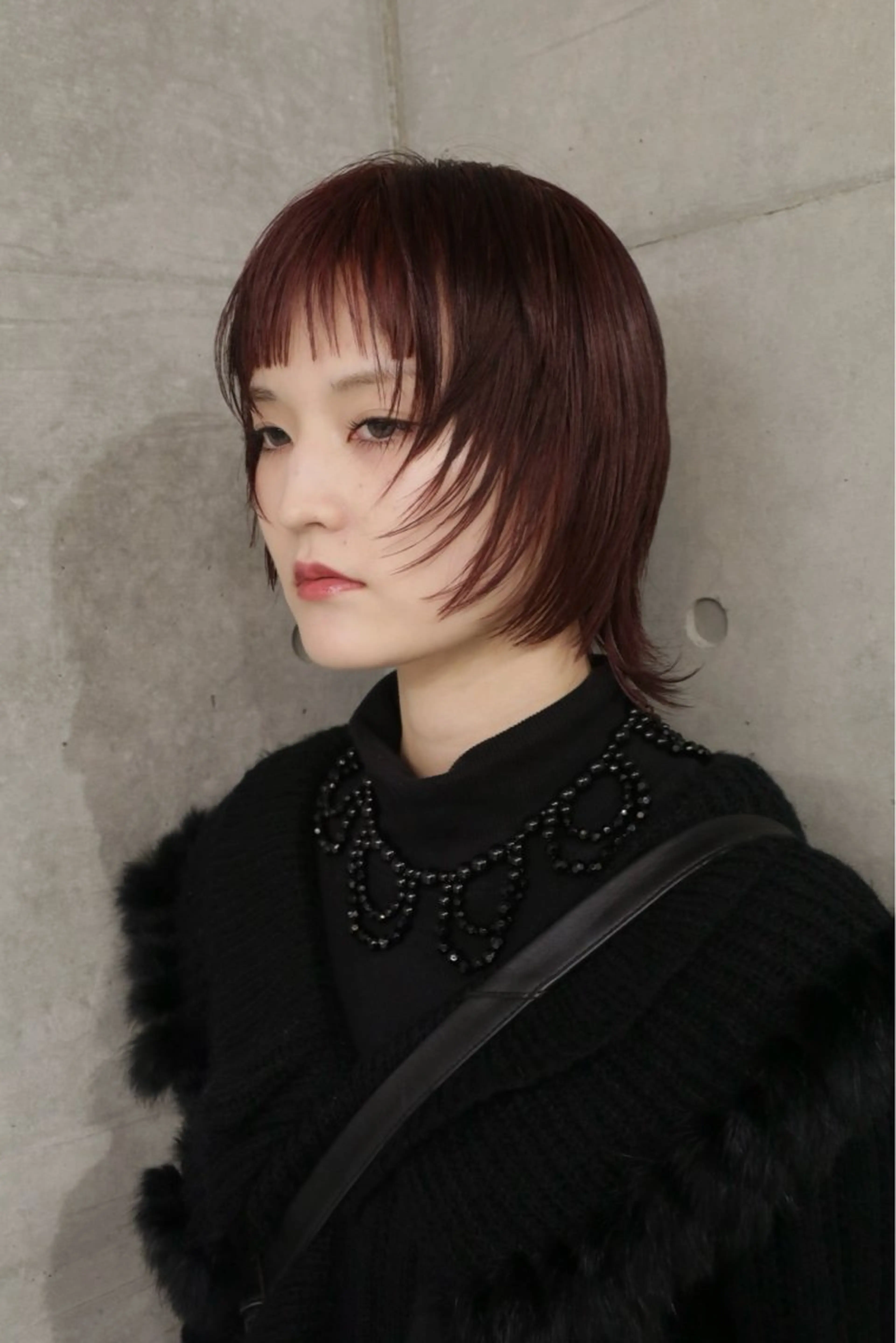 ミディアム カラー ブラウンカラー レッドカラー レッドブラウン ハッシュカット オン眉 レイヤーカットとハイ トーン/HIROKIのヘアスタイル