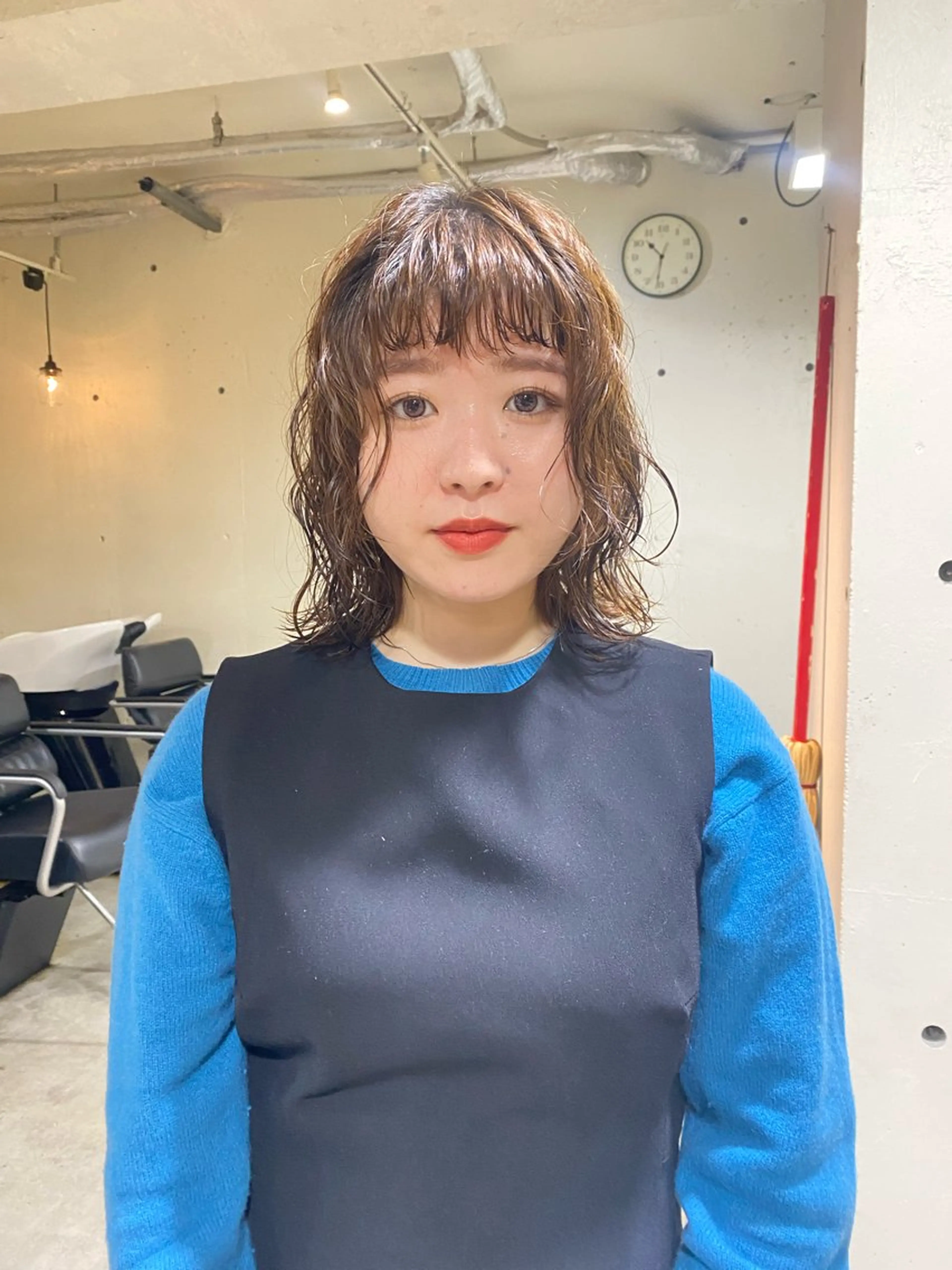 ミディアム パーマ longtemps所属・竹内 柚子のヘアスタイル