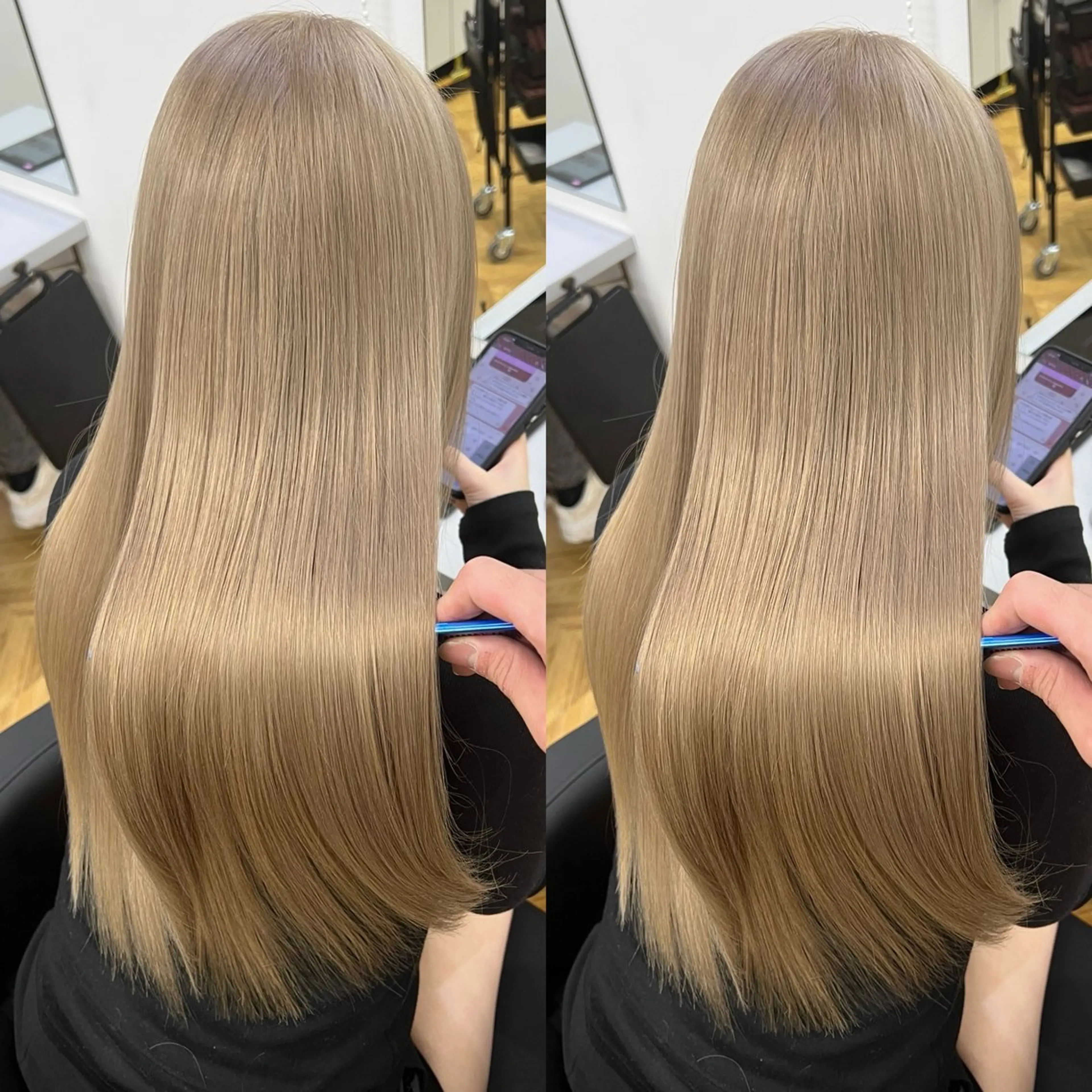 セミロング カット ヘアカラー トリートメント 前髪カット無料🎉 髪質改善✨影山湧市のヘアスタイル