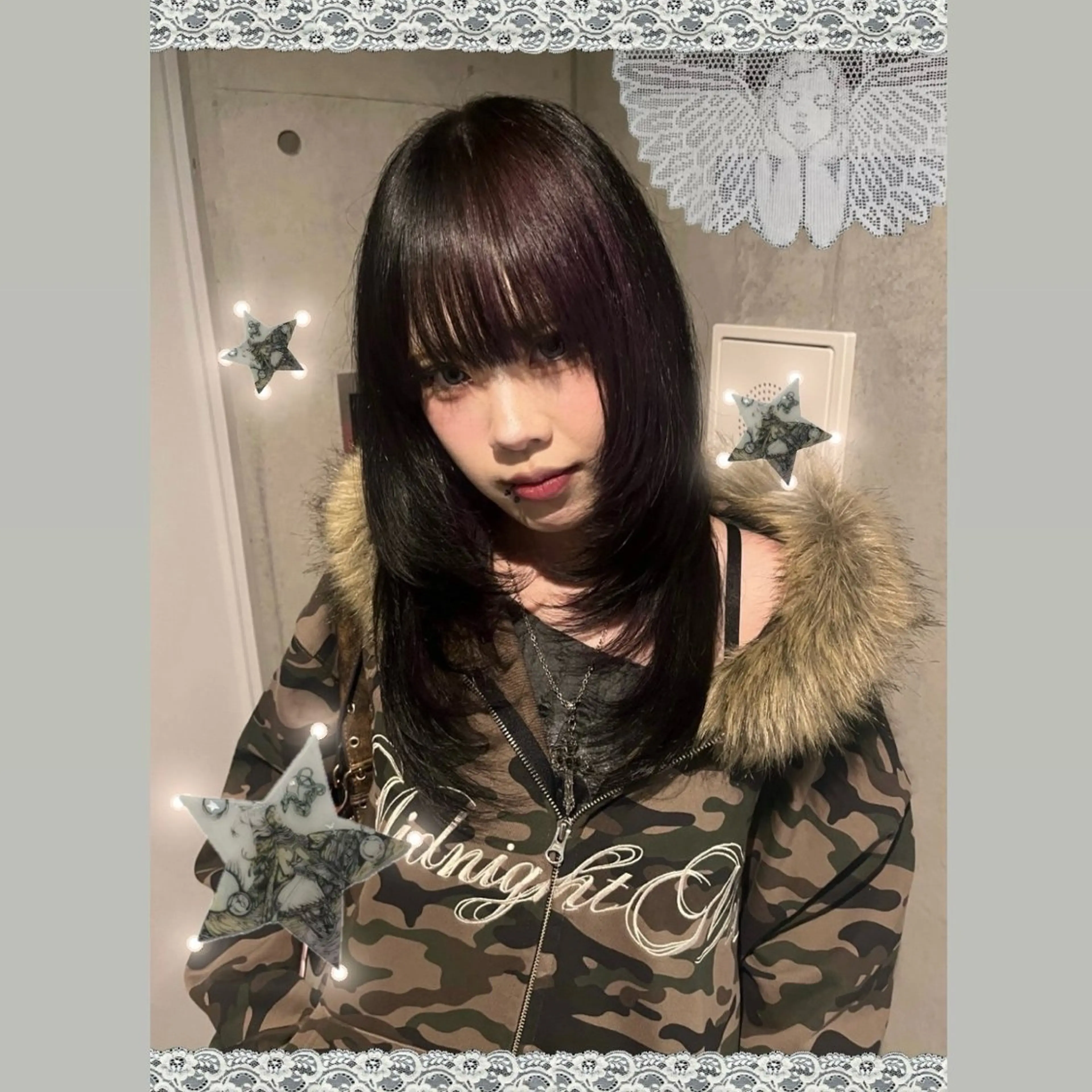 セミロング カラー ブリーチ デザインカラー ダブルカラー ハイトーンカラー インナーカラー ヘアカラー 広香🪽ハイトーン/ ヘアセットのヘアスタイル