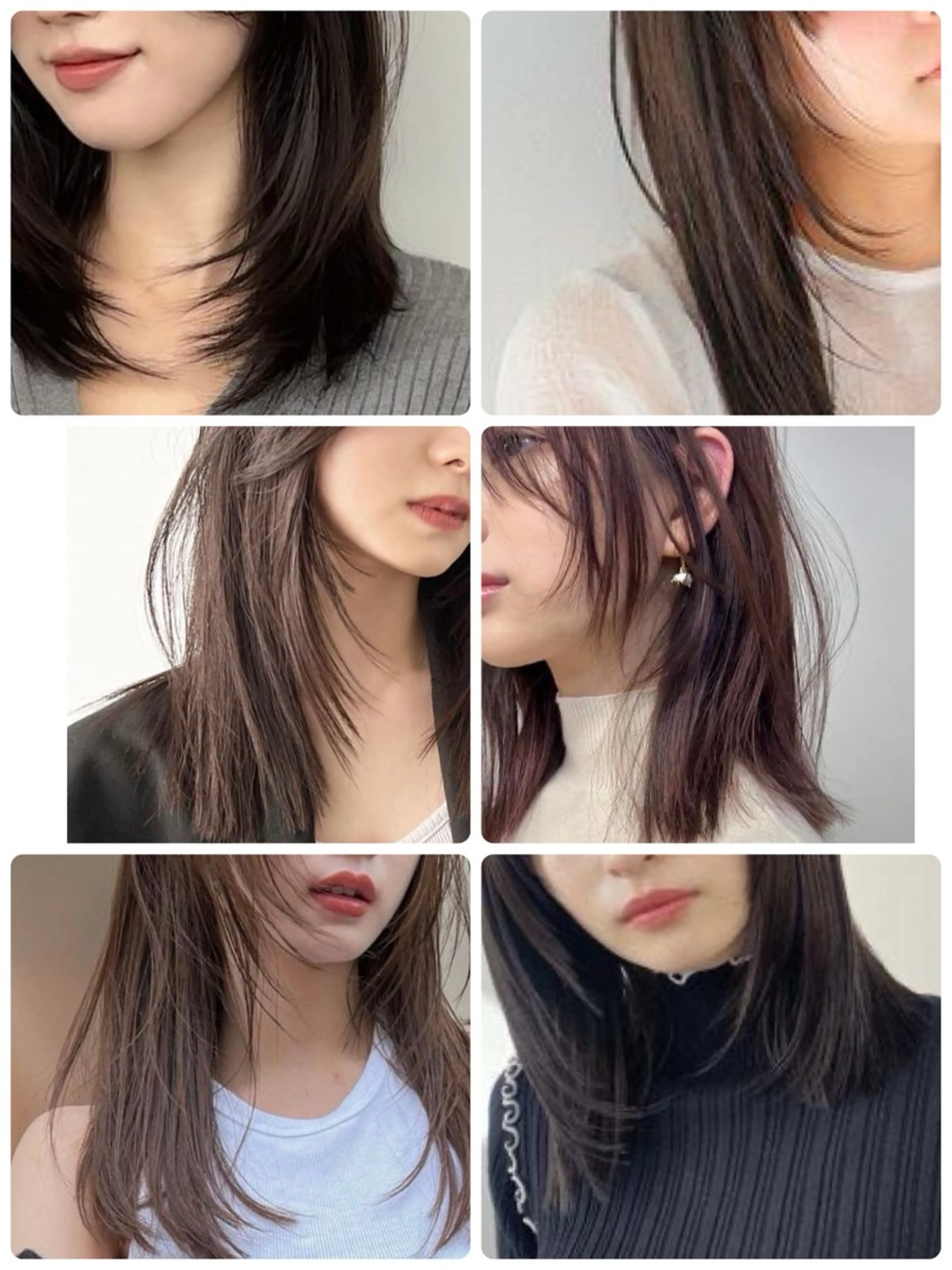 ミディアム 顔まわりレイヤー レイヤーカット レイヤー:透けカラー :髪質改善🌼✨のヘアスタイル